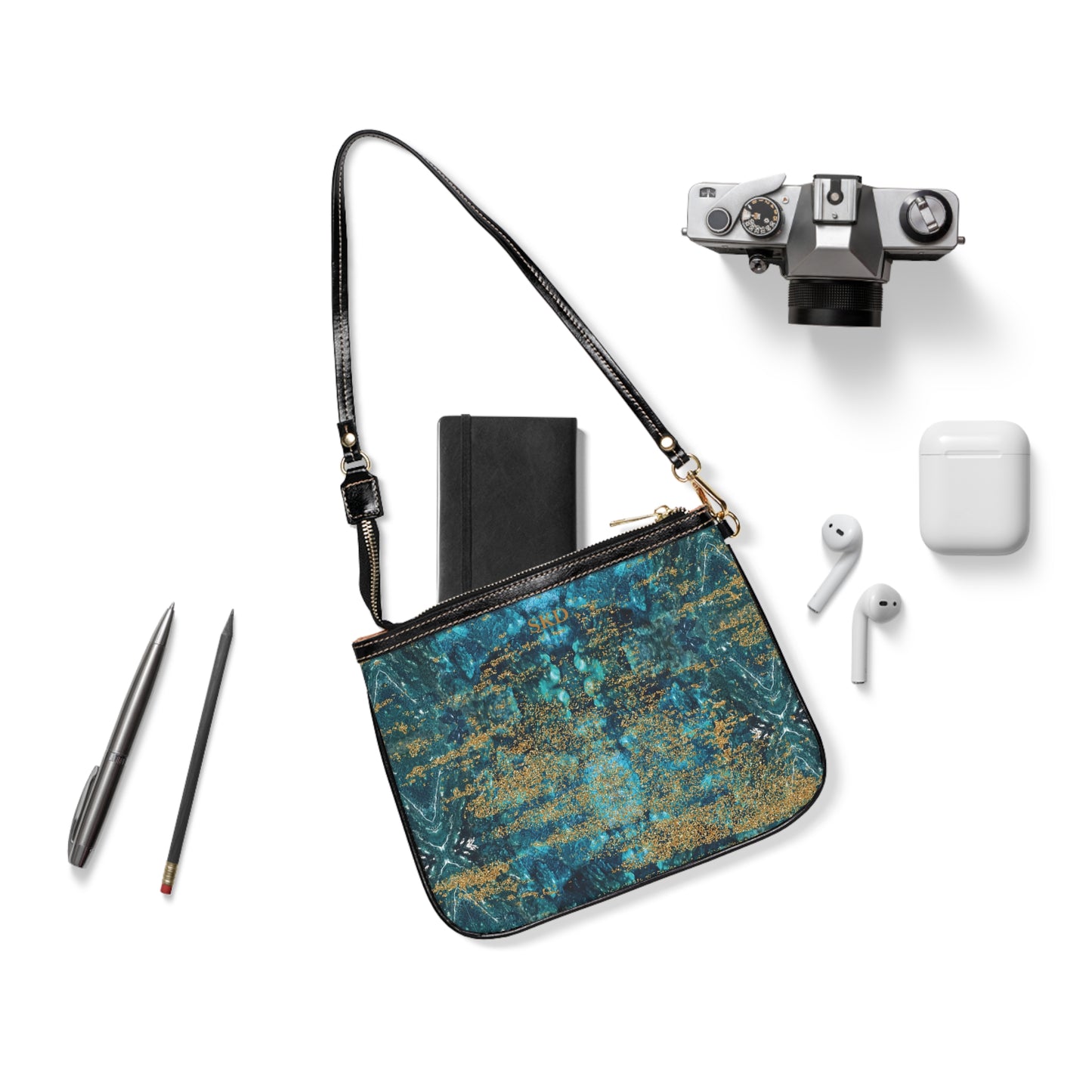 LIMITED EDITION: Celestial Reverie | Chrysocolla & Pyrite Inspired Small Shoulder Bag | Collector’s Vault Edition of Cleopatra’s "Wise Stone"