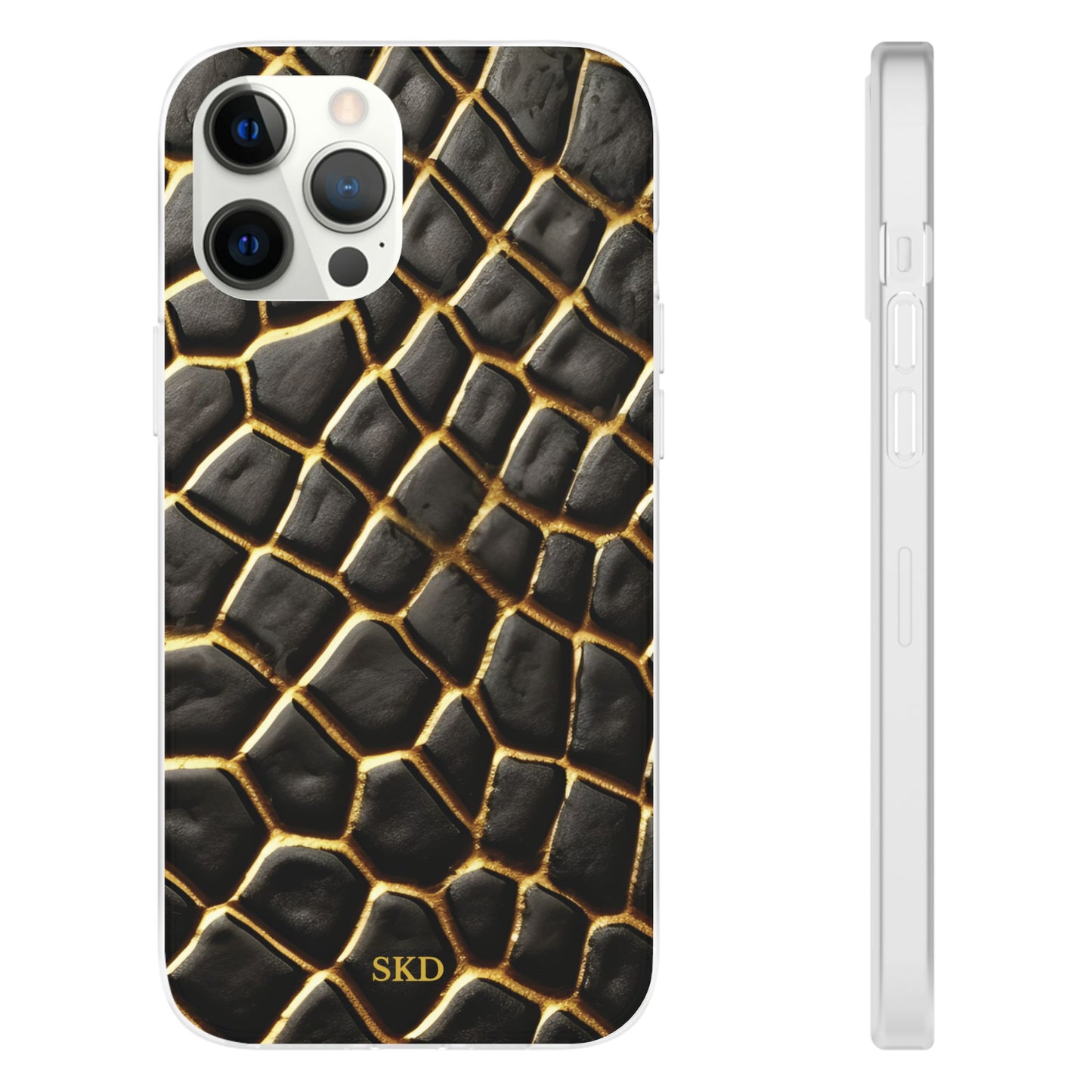 LIMITED EDITION: Obsidian Venom | Striking Black & Gold Faux Snake iPhone Case | Sleek, Sophisticated, and Protective