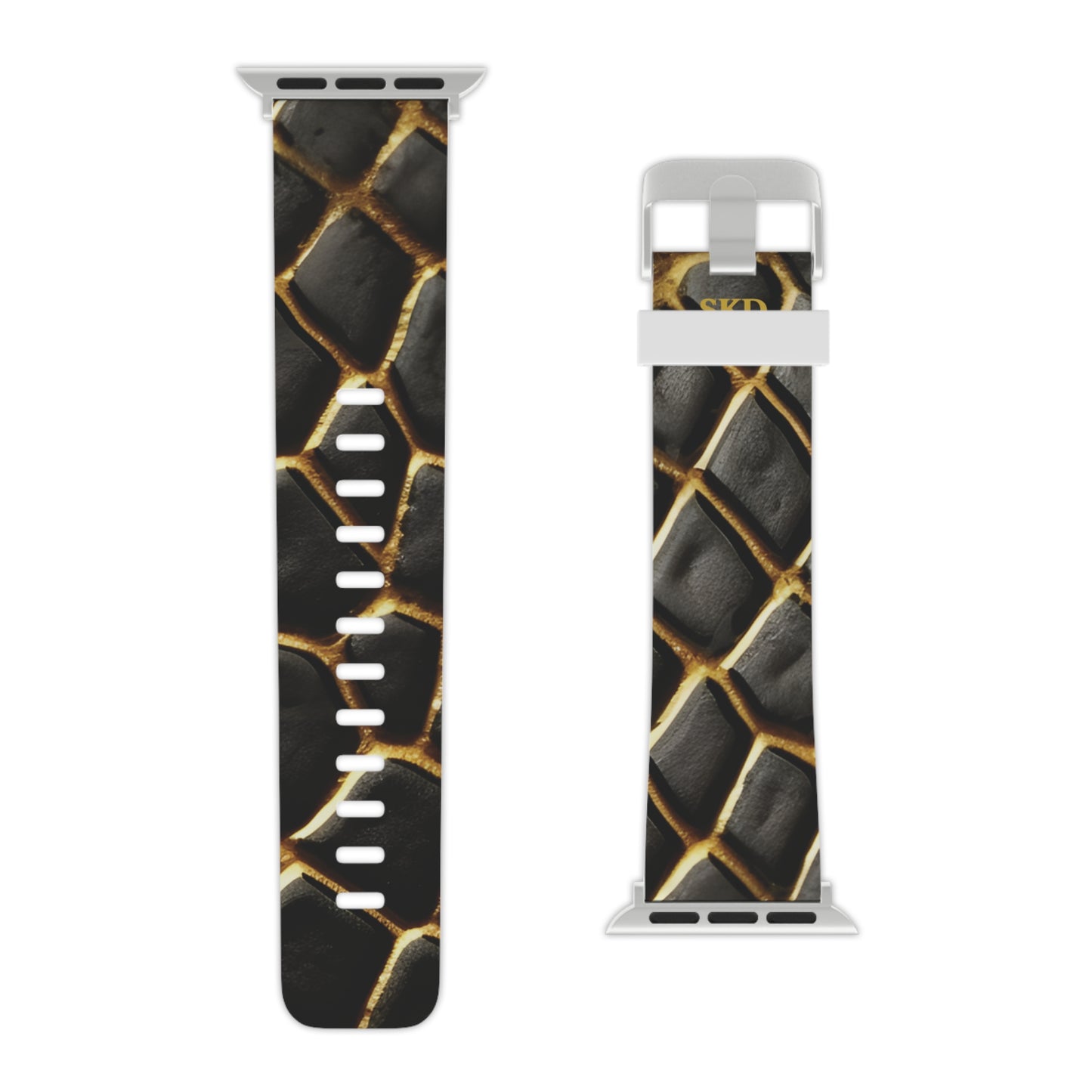 LIMITED EDITION: Obsidian Venom | Striking Black & Gold Digital Couture Apple Watch Band | Adjustable Strap, Sweat-Resistant & Compatible with All Series