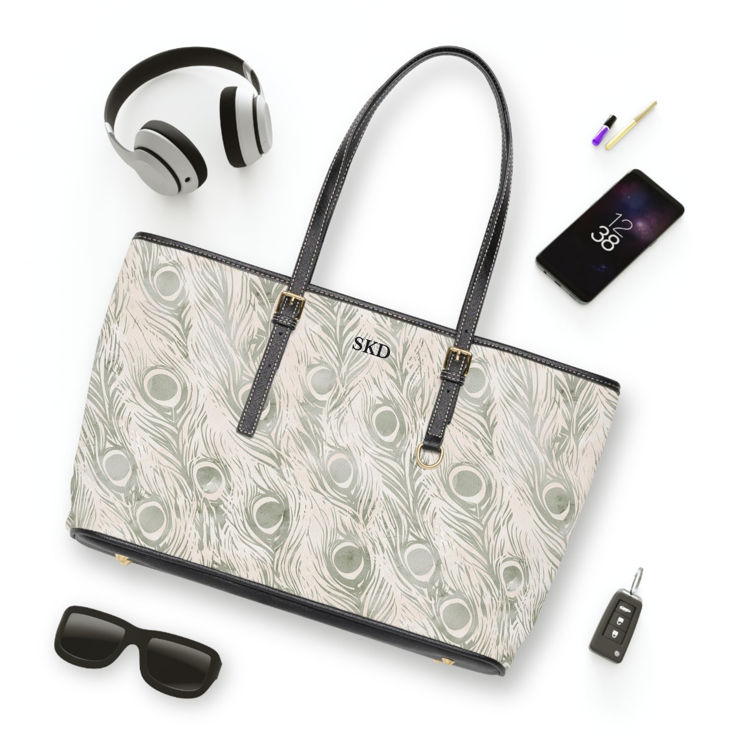 Vault Exclusive: Snowy Plume | White Feather-Patterned Shoulder Bag | Pristine Beauty for Winter & Bridal Occasions