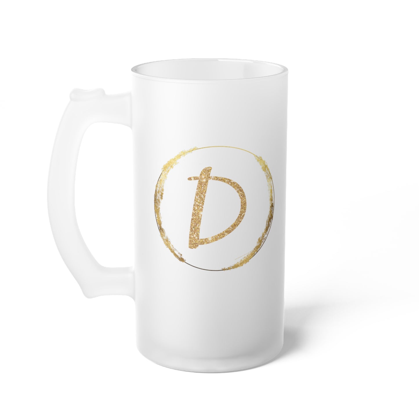 Letter D - Personalized 16oz Frosted Glass Mug – Stylish, Microwave & Dishwasher Safe Drinkware