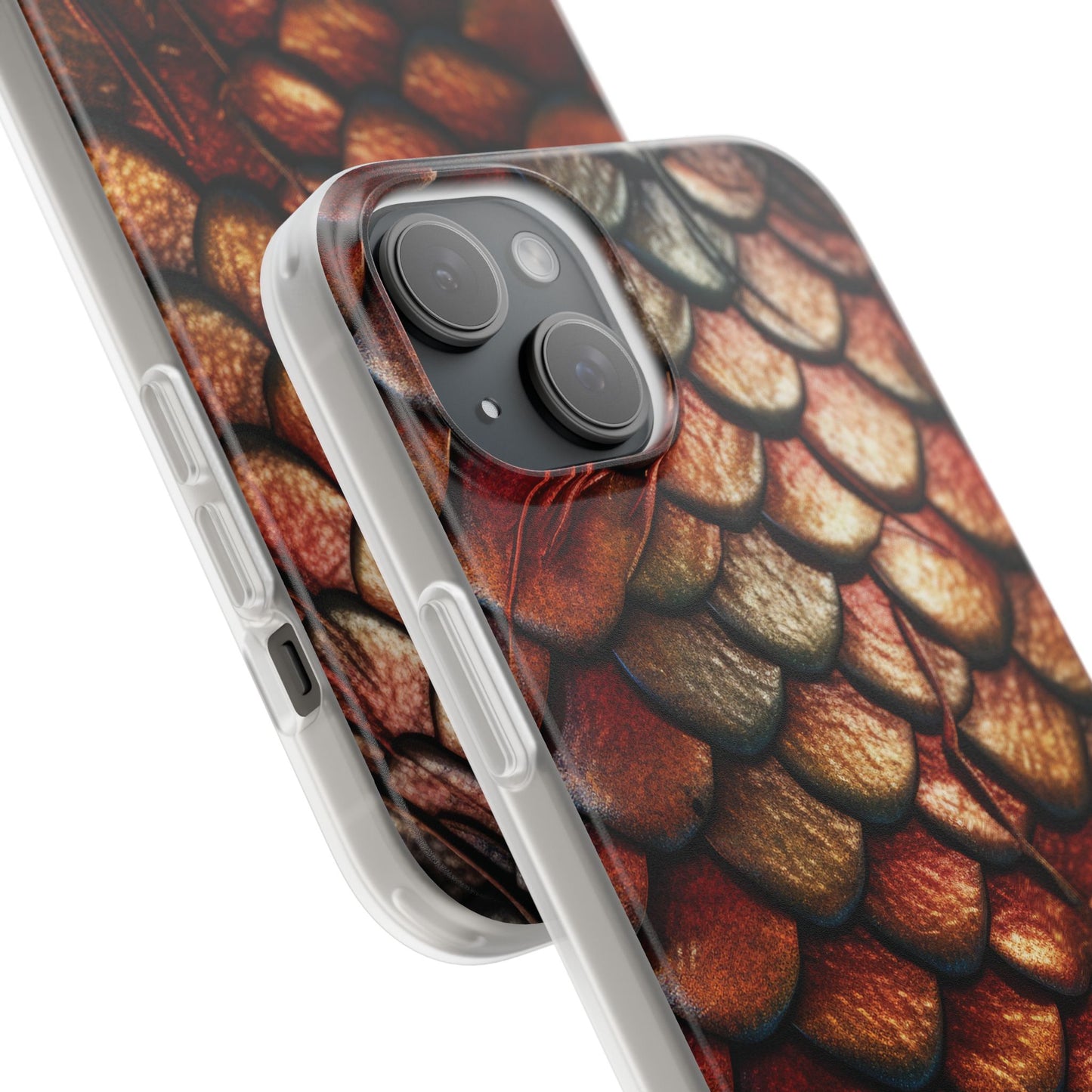 LIMITED EDITION: Enchanging Mystique |  Multi-Color Dragon Scale iPhone Case | Shock-Absorbing TPU Protective Cover, Slim & Wireless Charging Compatible, All iPhone Sizes