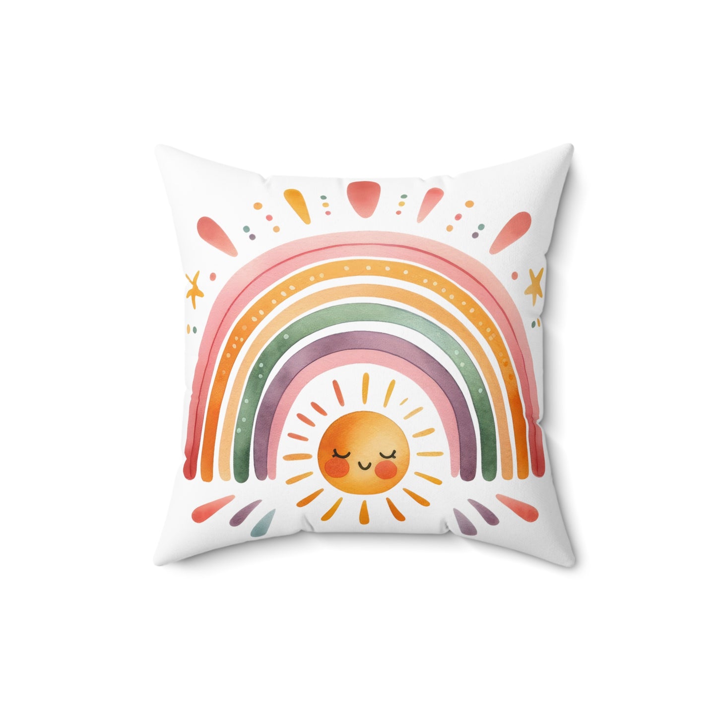 Custom Spun Polyester Square Pillow – Stylish Double-Sided Home Décor Accent for a Personalized Touch - All Smiles