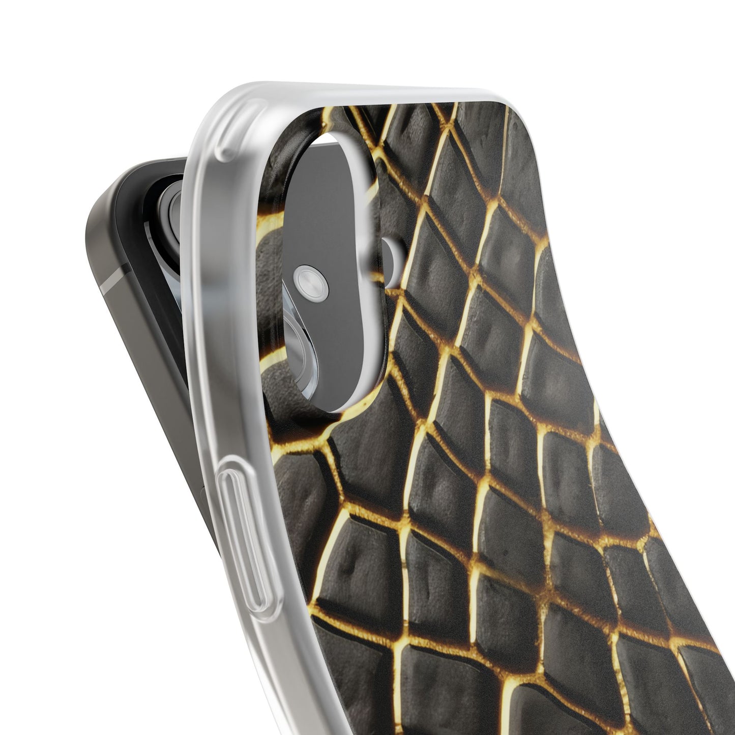 LIMITED EDITION: Obsidian Venom | Striking Black & Gold Faux Snake iPhone Case | Sleek, Sophisticated, and Protective