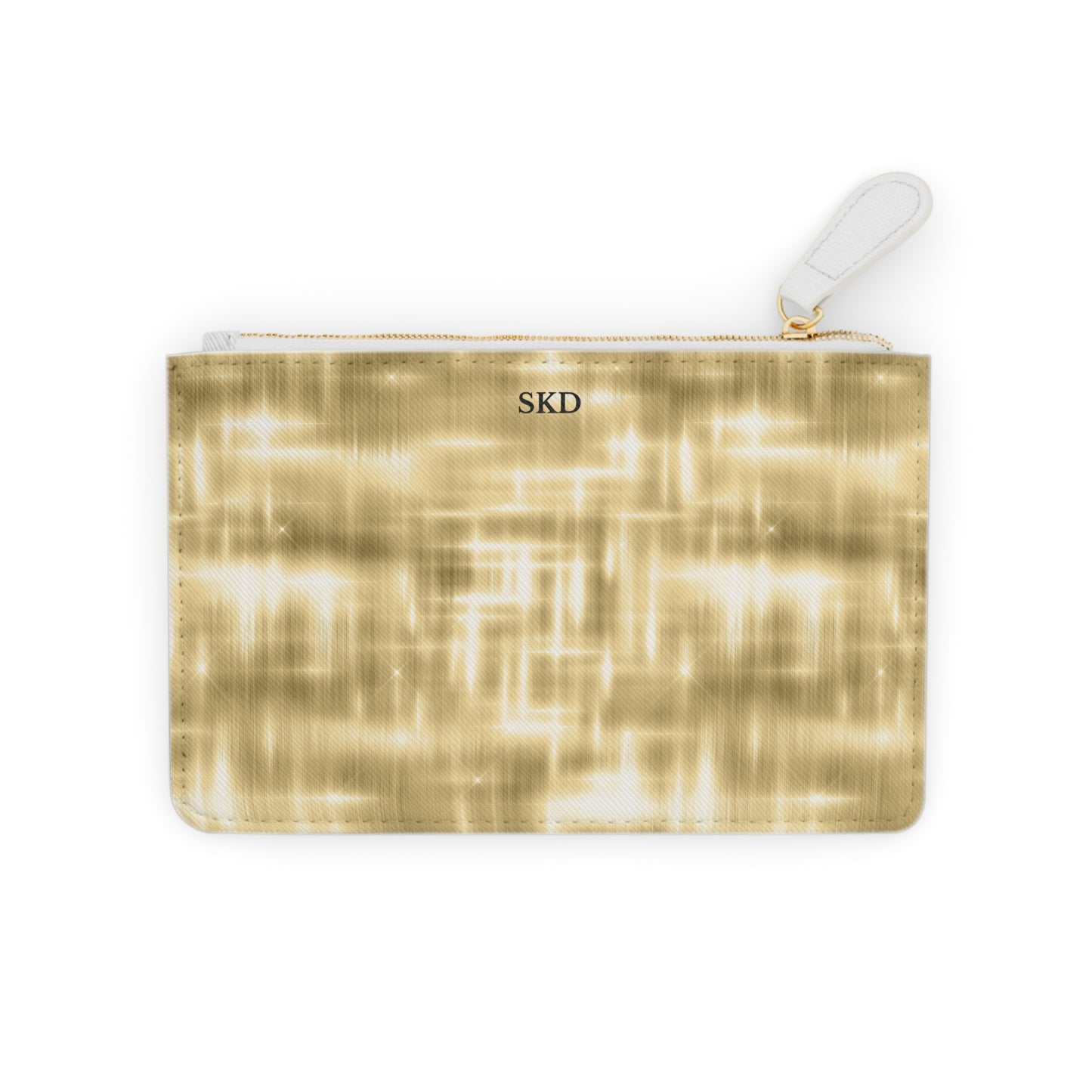 Collector's Vault: Aurum Gala | Glitter & Gold Smooth Mini Clutch Bag | Radiant Showpiece for Grand Occasions