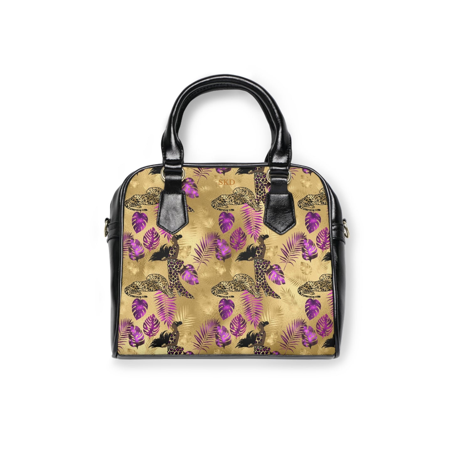 Vault Exclusive: Wild Majesty | Royal Purple and Gold Leopard Shoulder Bag | Rare Artistry from the SKD Collector’s Lineup