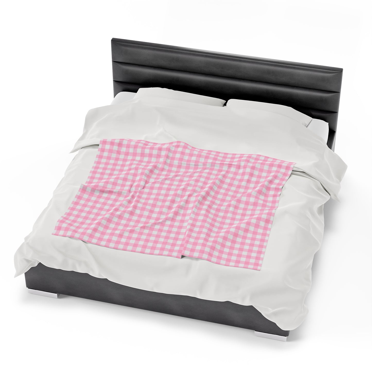 Custom Pink Check Plush Velveteen Plaid Blanket – Cozy, Soft, and Perfect for Personalized Gifts | 50x60