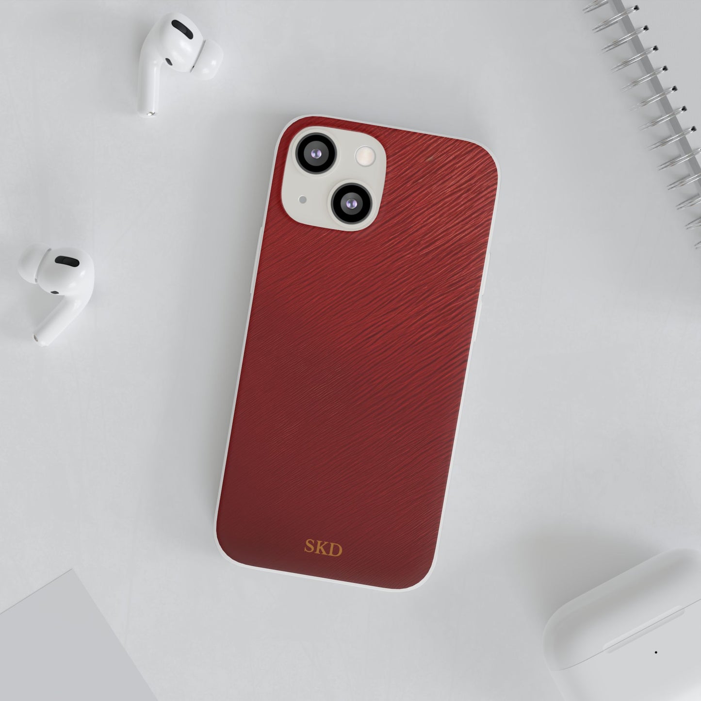 Crimson Reverie | Striking Dark Red iPhone Case | Shock-Absorbing TPU Protective Cover, Slim & Wireless Charging Compatible – Unique Tech Gift for All iPhone Sizes