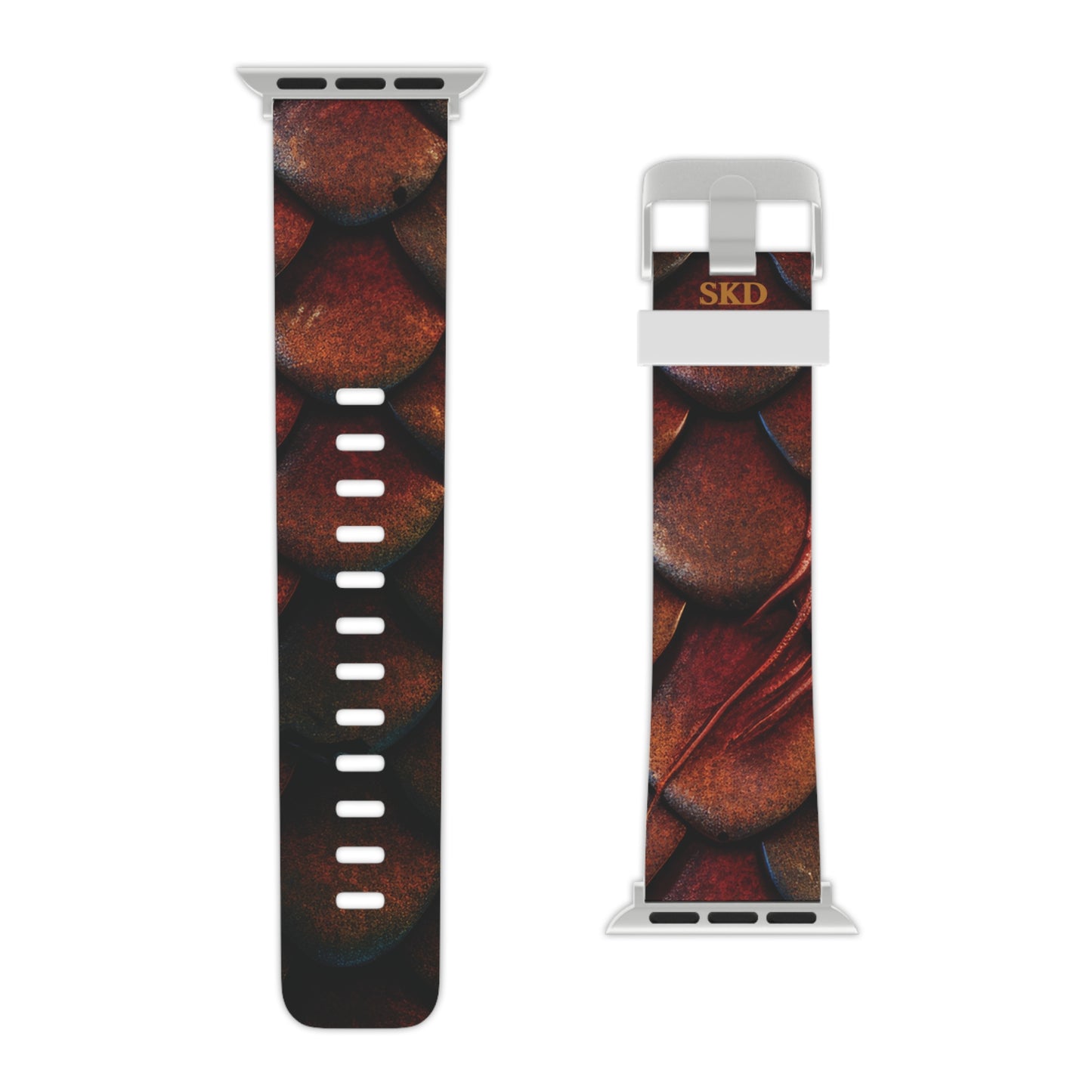 LIMITED EDITION: Enchanting Mystique | Digital Couture Multi-Color Dragon Scale Apple Watch Band (Red Version) | Adjustable Strap, Sweat-Resistant & Compatible with All Series