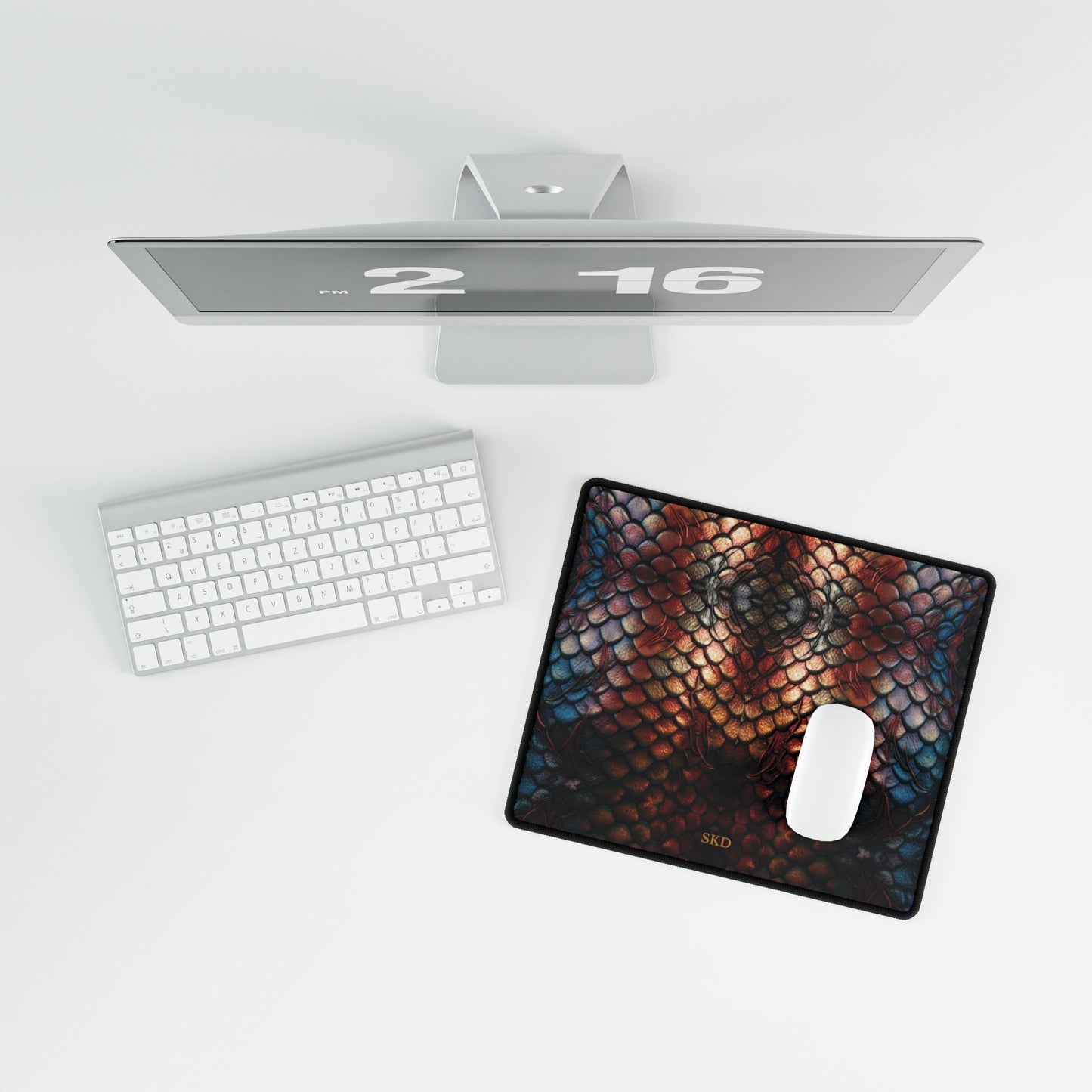 LIMITED EDITION: Enchanting Mystique | Luxurious Multi-Color Dragon Scale Computer Desk Mat | Artistic Showpiece for Creative Spaces