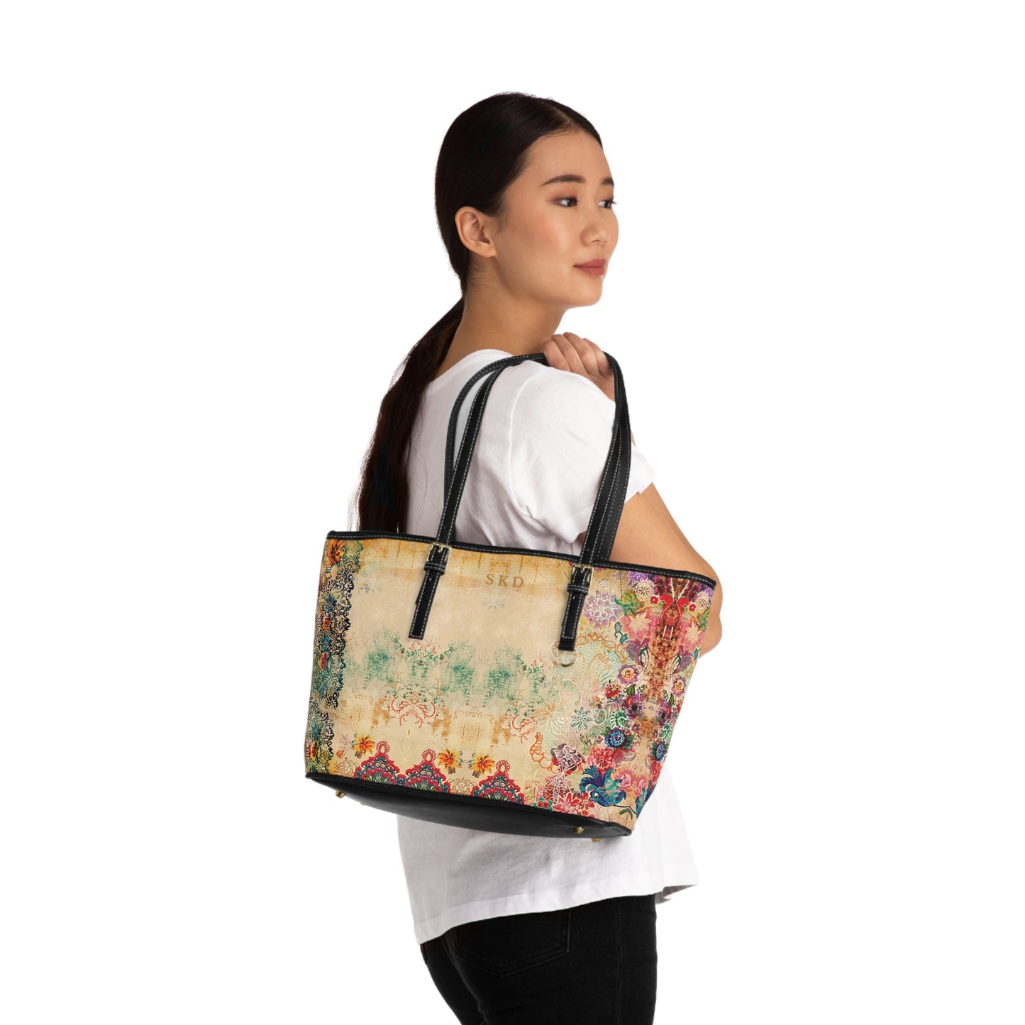 LIMITED EDITION: Timeless Tapestry | Ivory Floral Embroidered Shoulder Bag | One-of-a-Kind Luxury Wearable Art