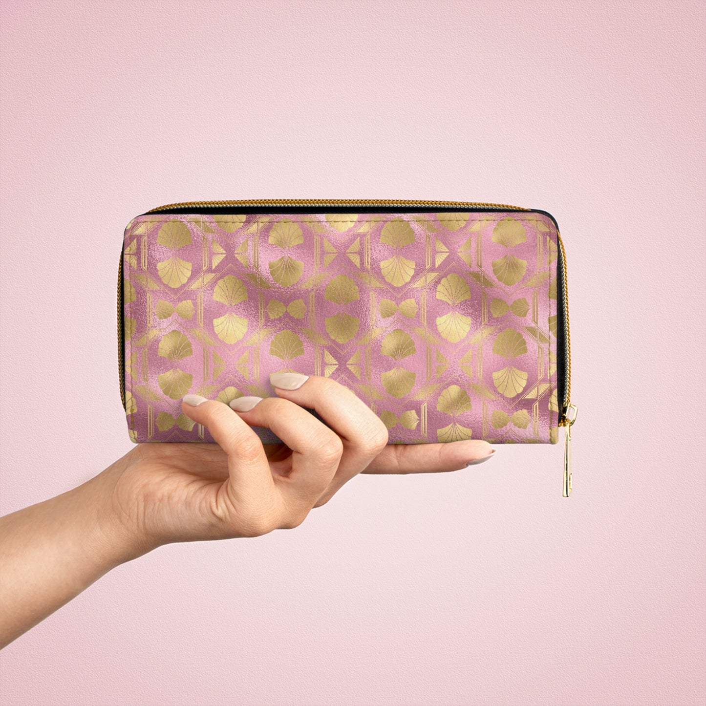 Collector's Vault: Blush Horizon | Soft Pink Smooth Zipper Wallet | Romantic Pastel Beauty for Feminine Charm
