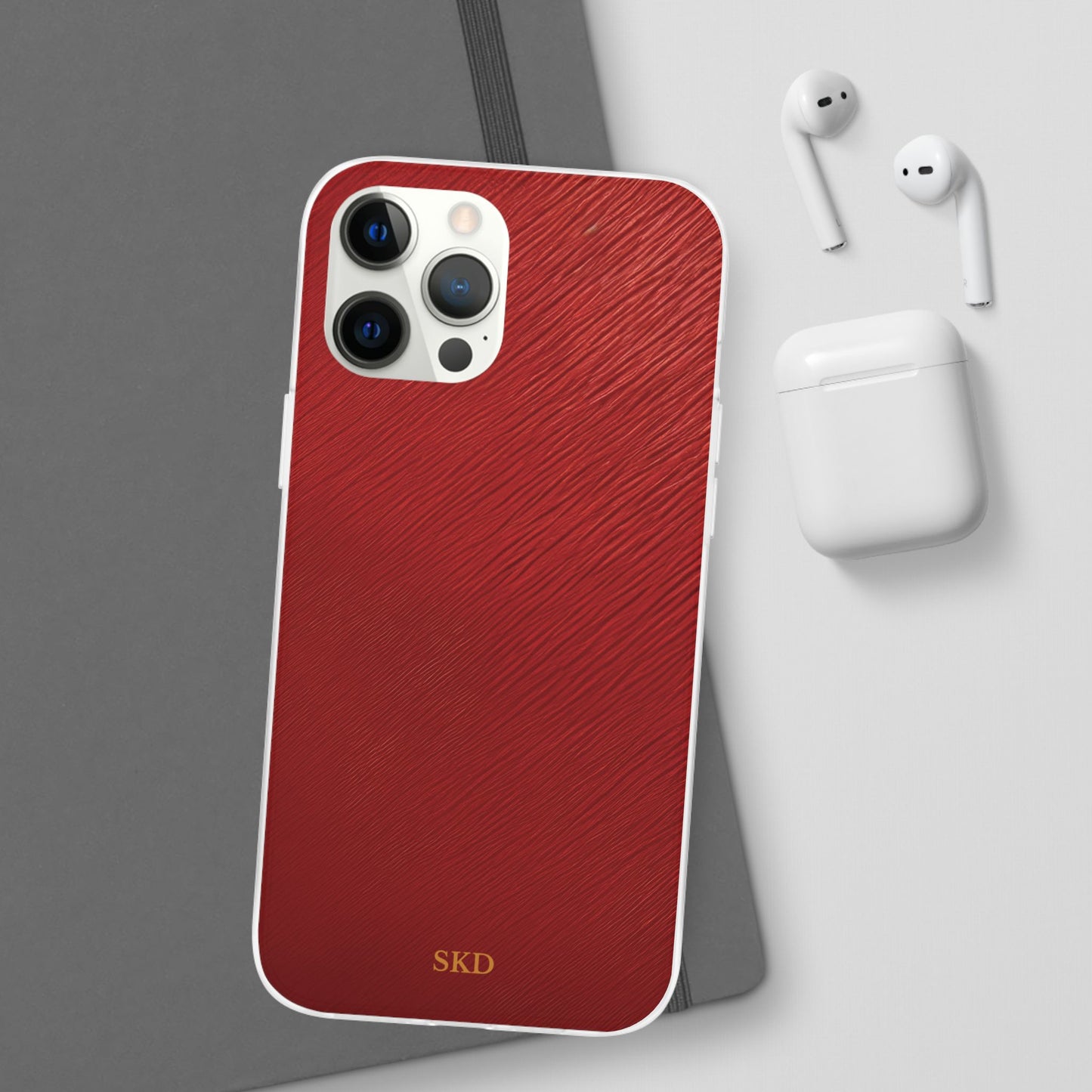 Crimson Reverie | Striking Dark Red iPhone Case | Shock-Absorbing TPU Protective Cover, Slim & Wireless Charging Compatible – Unique Tech Gift for All iPhone Sizes