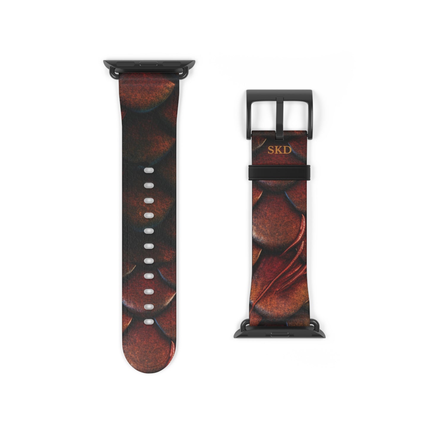 LIMITED EDITION: Enchanting Mystique | Luxurious Multi-Color Dragon Scale Apple Watch Strap, RoHS, REACH & Intertek Certified (Red Version) | Stainless Steel Buckle, All Series Compatible