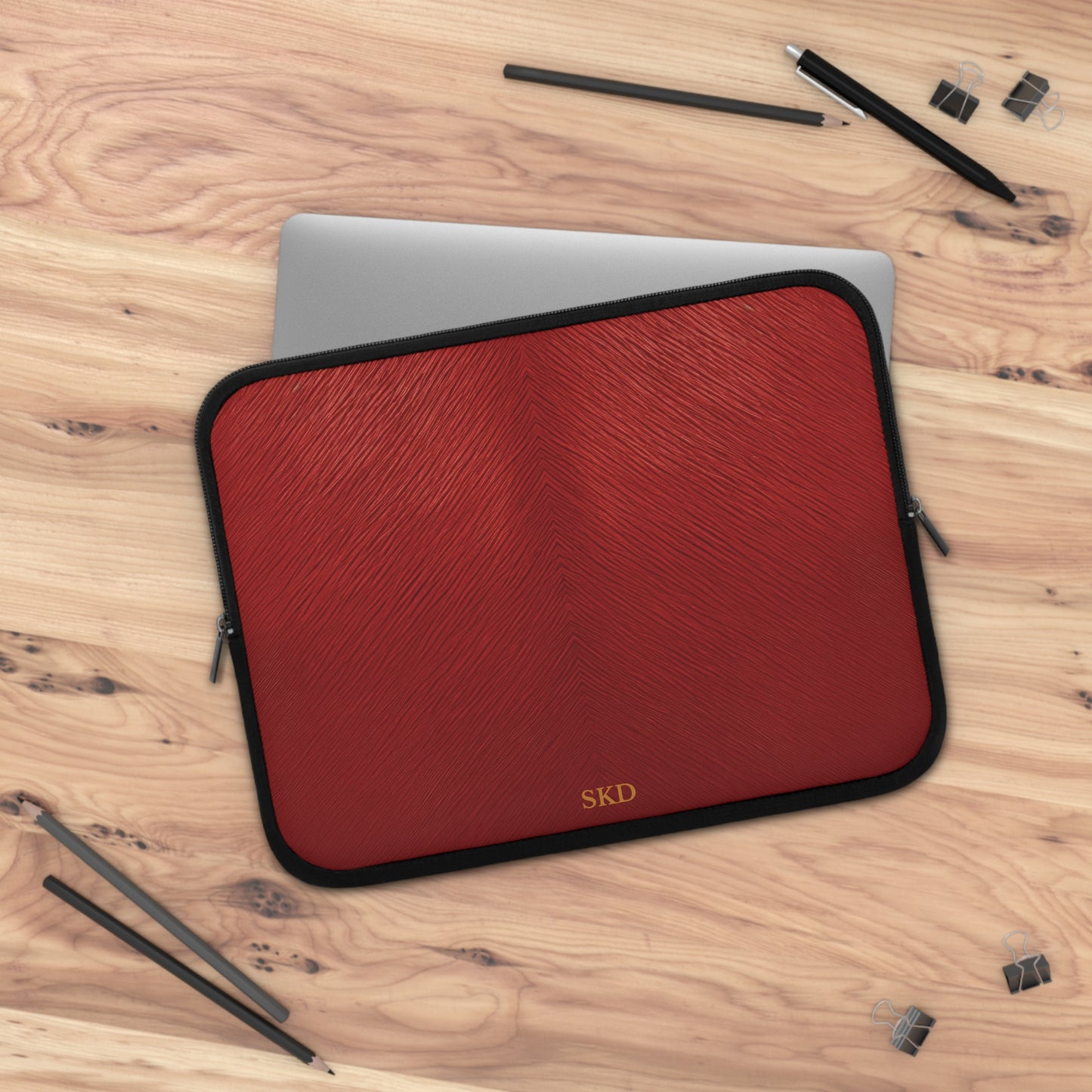 Crimson Reverie | Striking Dark Red Laptop Sleeve | Stylish Neoprene Protective Case, Water-Resistant, Lightweight & Shock-Absorbing – Perfect Tech Gift for Students & Professionals