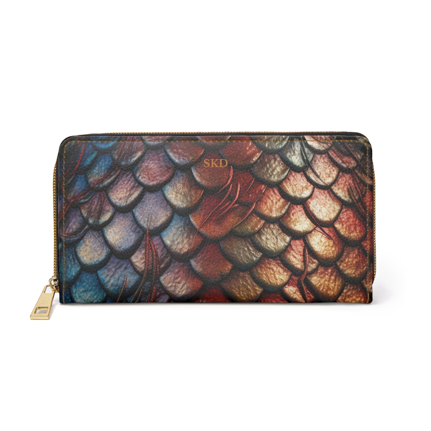 LIMITED EDITION: Enchanting Mystique | Multi-Color Dragon Scale Zipper Wallet | Captivating Elegance for Evening Affairs