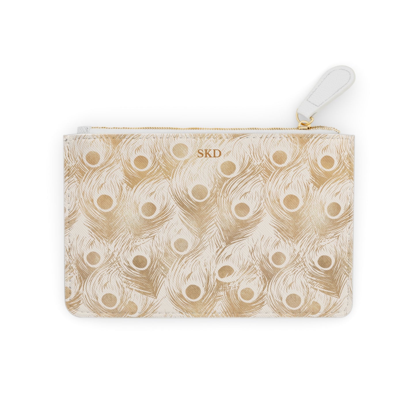 Collector's Vault: Golden Plume | Gold Feather-Patterned Mini Clutch Bag | Luxe Accent Piece for Elegant Evenings