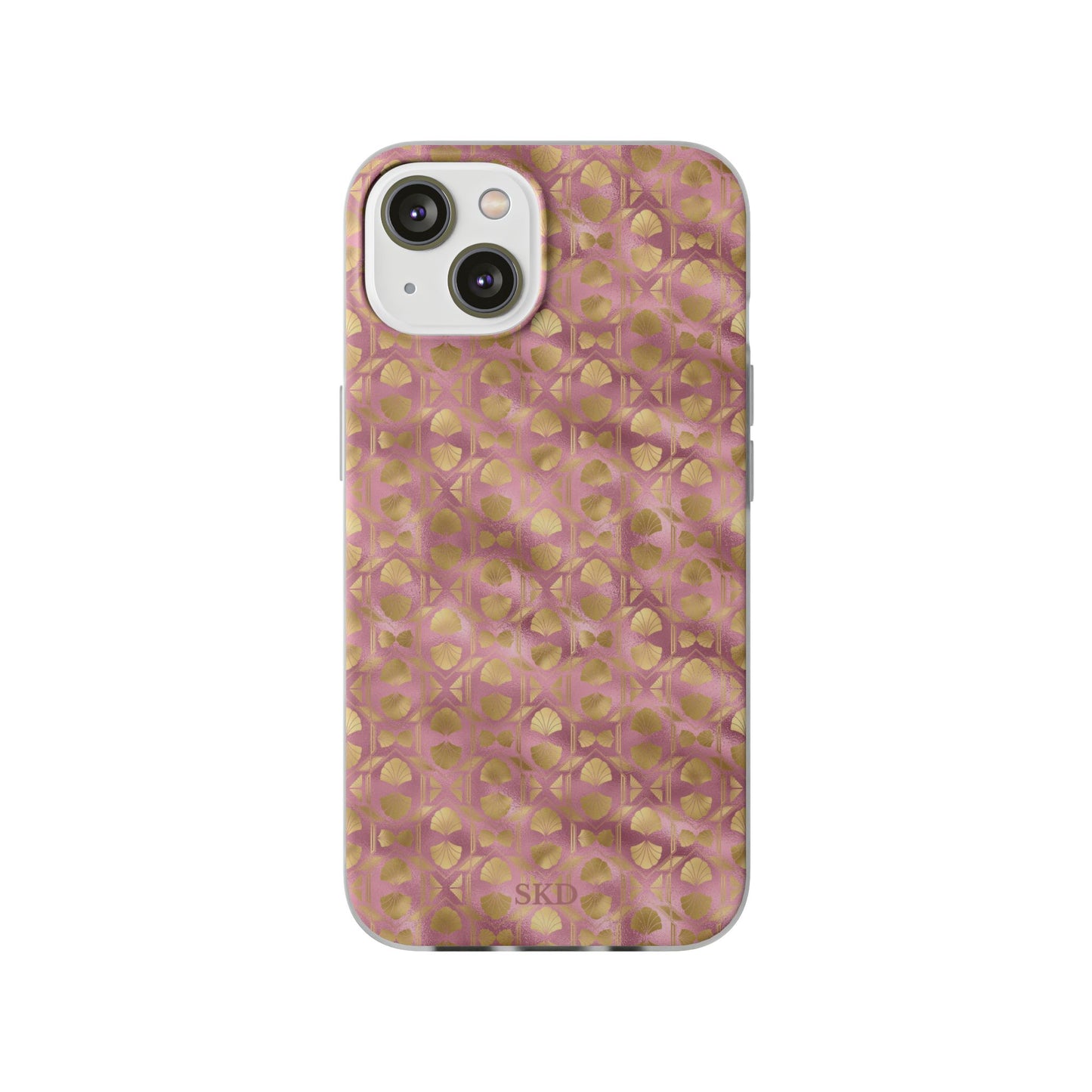 Collector's Vault: Blush Horizon | Soft, Pastel Pink & Gold iPhone Case | Shock-Absorbing TPU Protective Cover, Slim & Wireless Charging Compatible, All iPhone Sizes