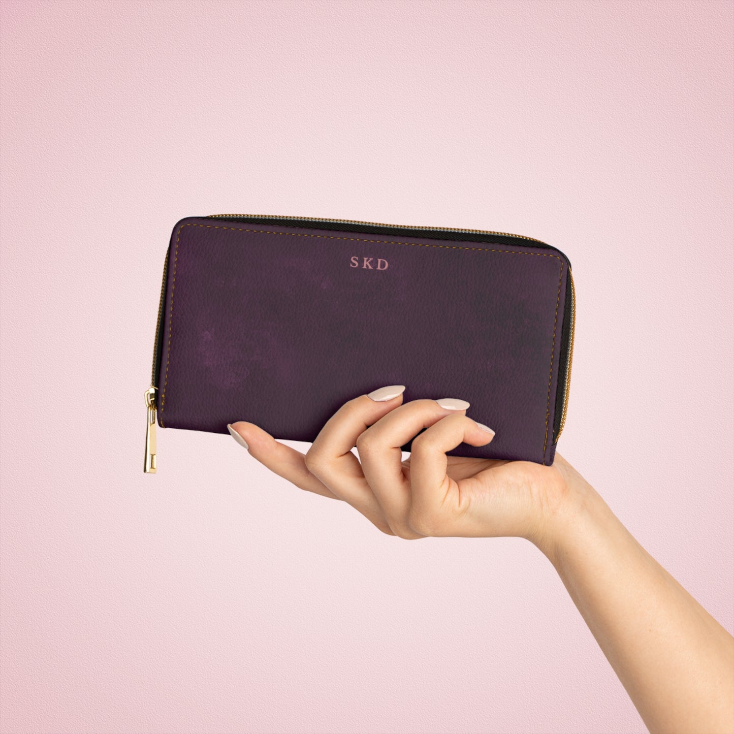 Core Collection: Nocturne Velour | Royal Purple-Toned Zipper Wallet | Deep Regal Elegance for Effortless Sophistication