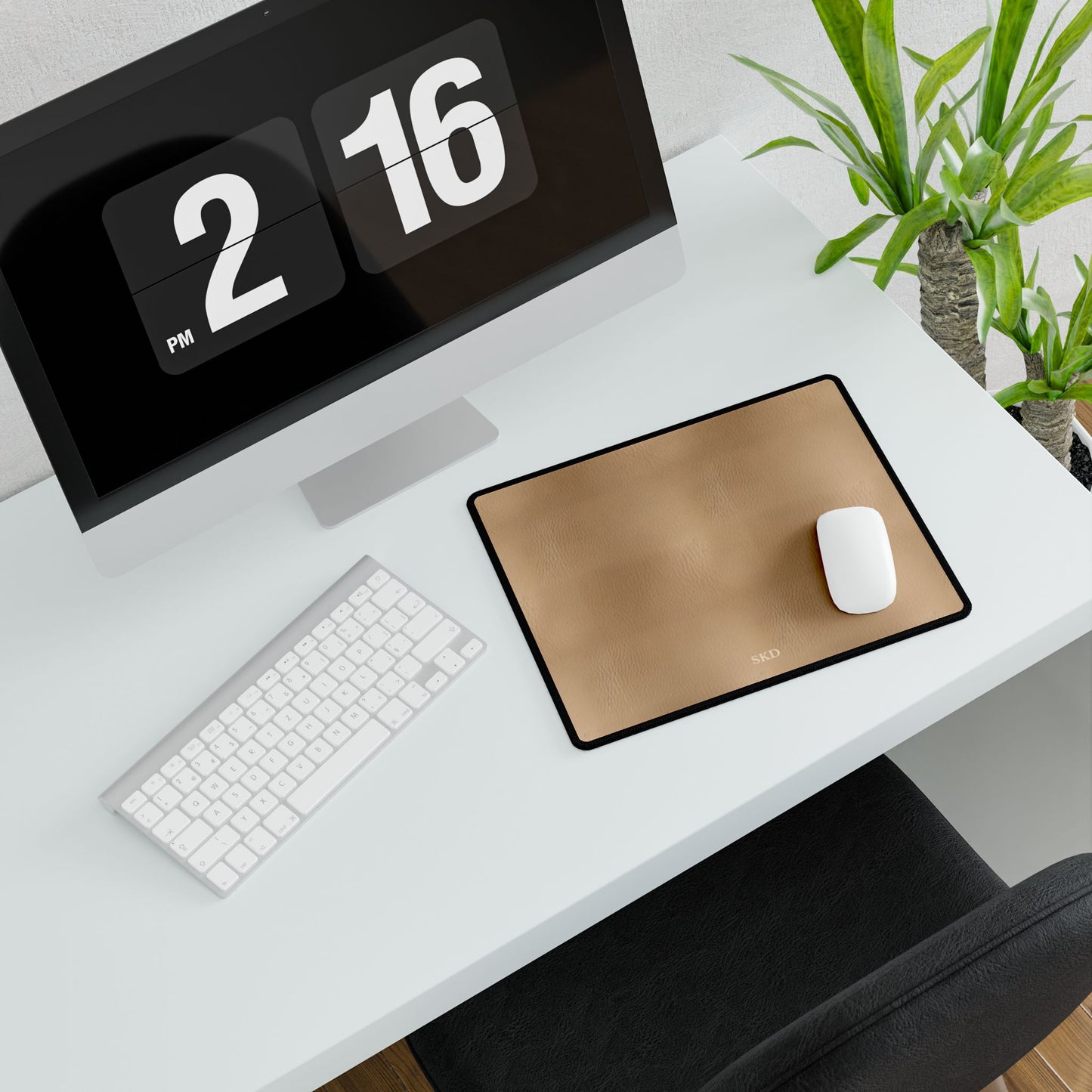 Tawny Reserve | Smooth Tan Faux Leather Computer Desk Mat | Where Timeless Style Meets Everyday Utility