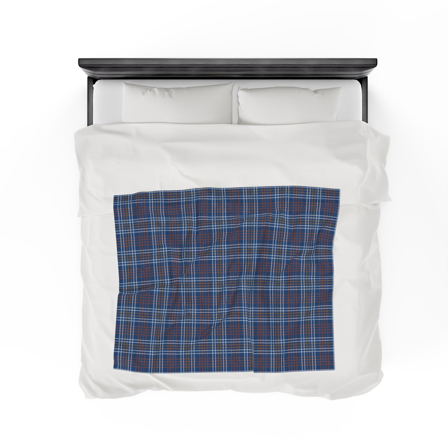 Custom Dark Blue Striped Plush Velveteen Plaid Blanket – Cozy, Soft, and Perfect for Personalized Gifts | 50x60 - Signature Keepsake Designs