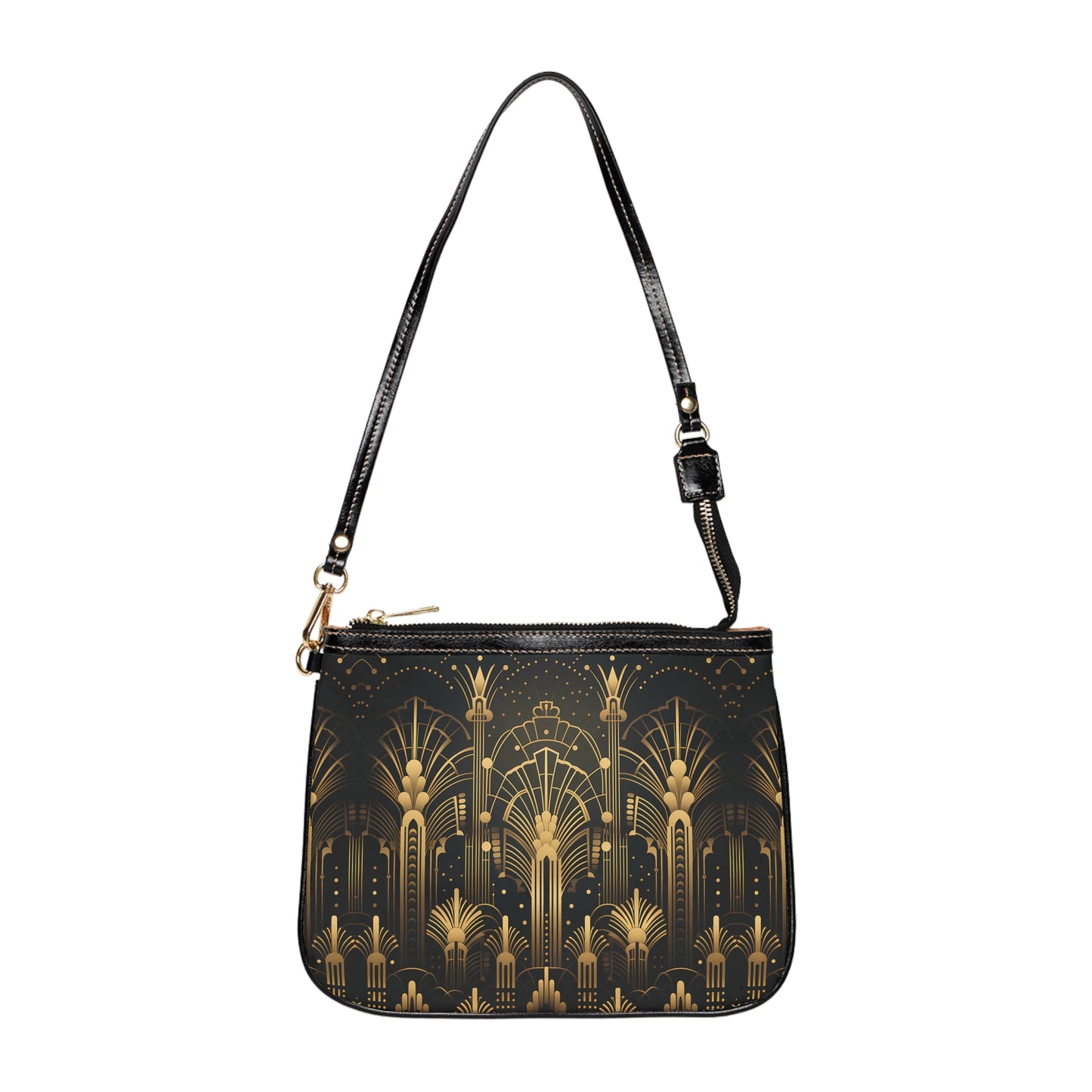 LIMITED EDITION: Gatsby Opulence | Black & Gold Art Deco Small Shoulder Bag | Jazz Age Glamour for Modern Sophistication