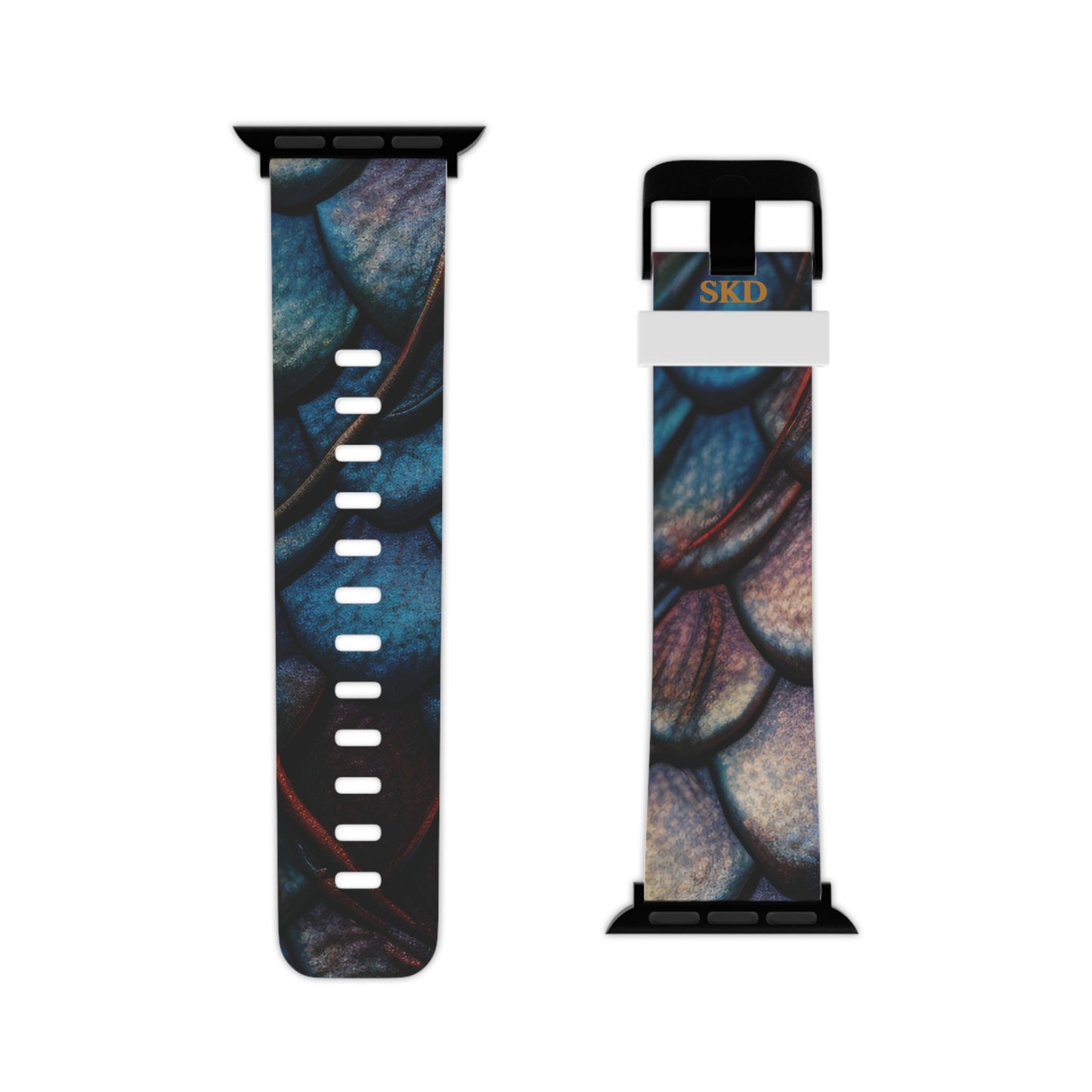 LIMITED EDITION: Enchanting Mystique | Digital Couture Multi-Color Dragon Scale Apple Watch Band (Blue Version) | Adjustable Strap, Sweat-Resistant & Compatible with All Series