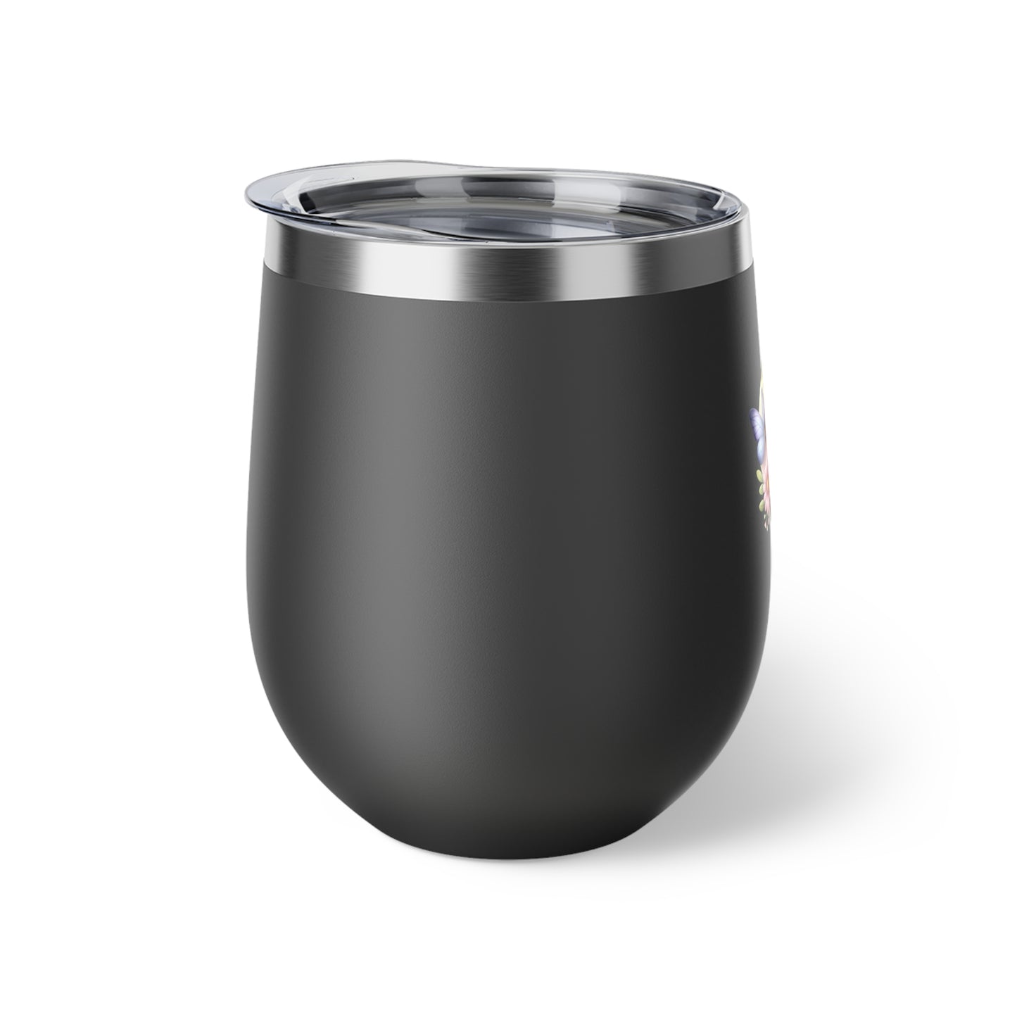 Letter O - Personalized Whimsical Butterfly Copper Vacuum Insulated Cup, 12 oz – Perfect for Weddings