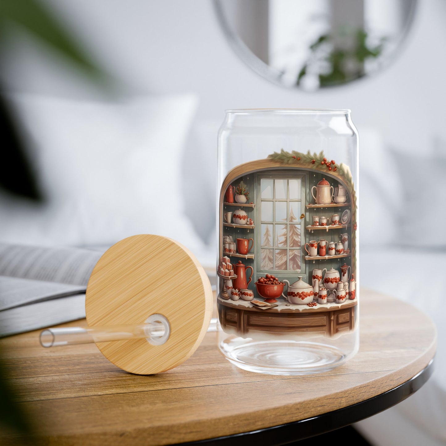 'Have A Sweet Christmas' | 16oz Custom Sipper Glass with Bamboo Lid & Straw – Perfect for Sweet Treats and Family Parties