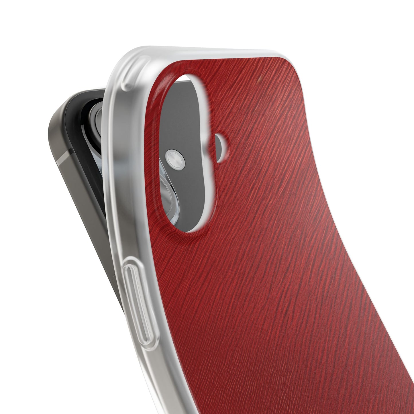 Crimson Reverie | Striking Dark Red iPhone Case | Shock-Absorbing TPU Protective Cover, Slim & Wireless Charging Compatible – Unique Tech Gift for All iPhone Sizes