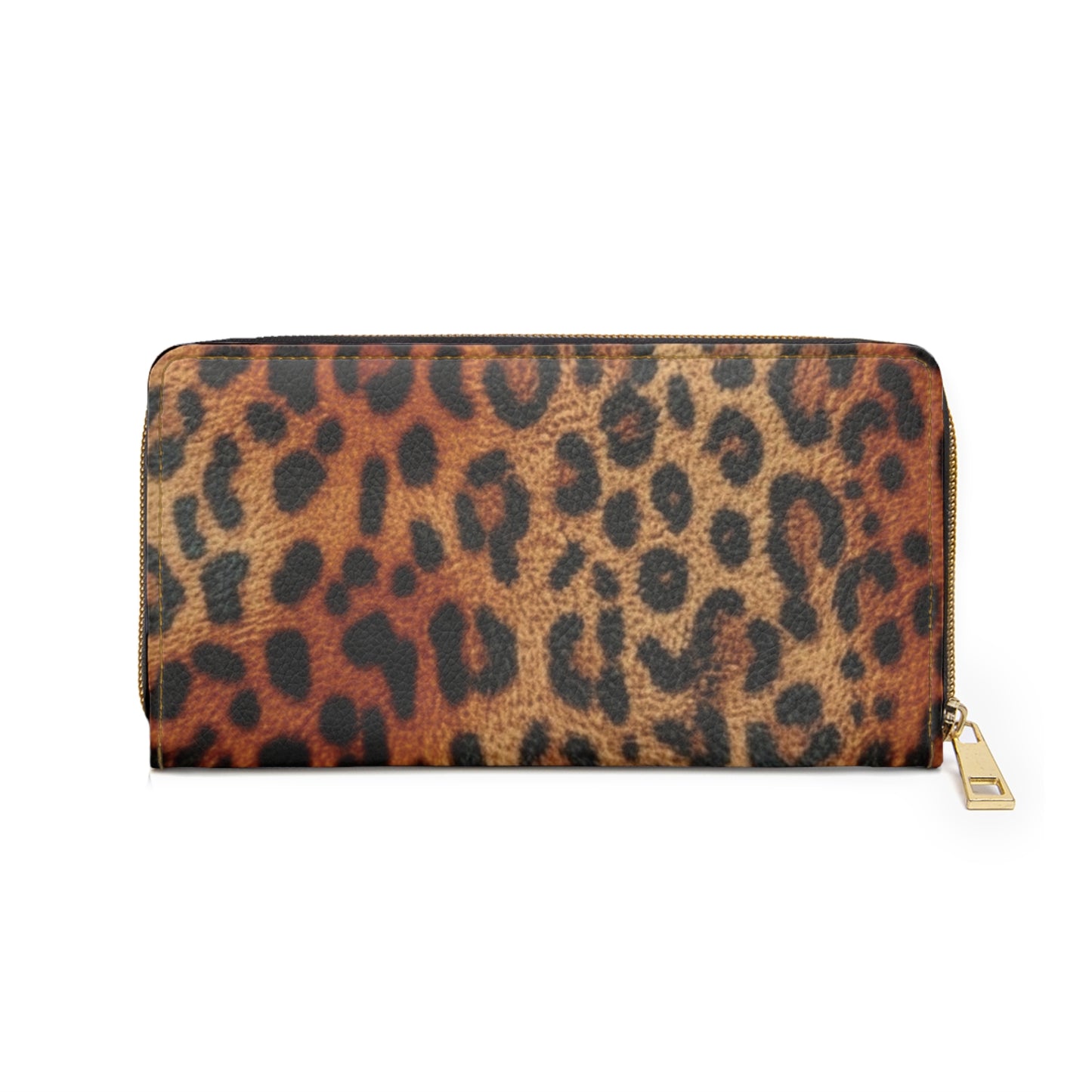 Elysian Safari | Leopard Faux Leather Zipper Wallet | Gilded Edge for the Modern Muse