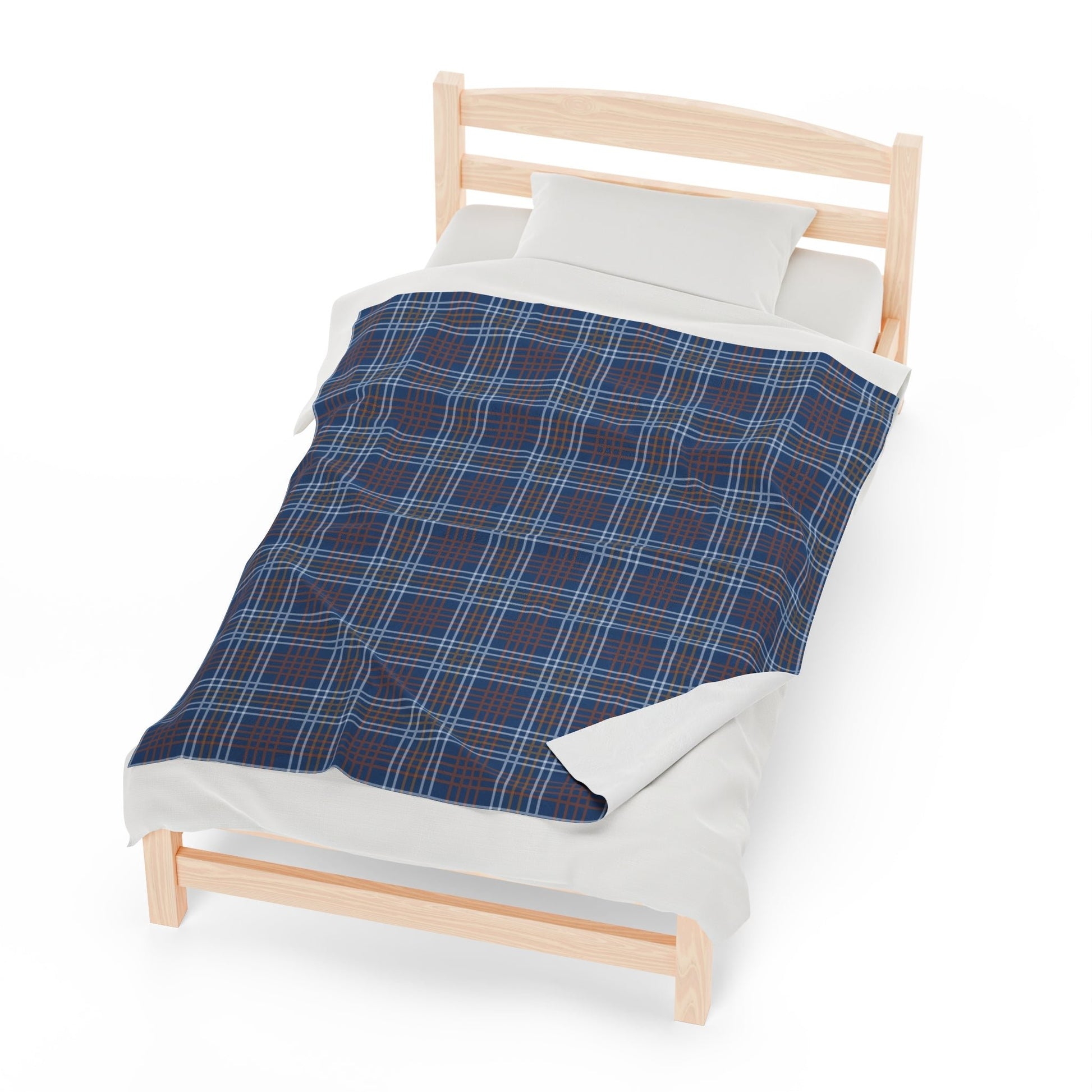 Custom Dark Blue Striped Plush Velveteen Plaid Blanket – Cozy, Soft, and Perfect for Personalized Gifts | 50x60 - Signature Keepsake Designs