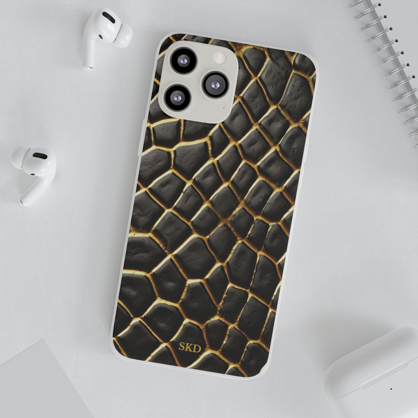 LIMITED EDITION: Obsidian Venom | Striking Black & Gold Faux Snake iPhone Case | Sleek, Sophisticated, and Protective