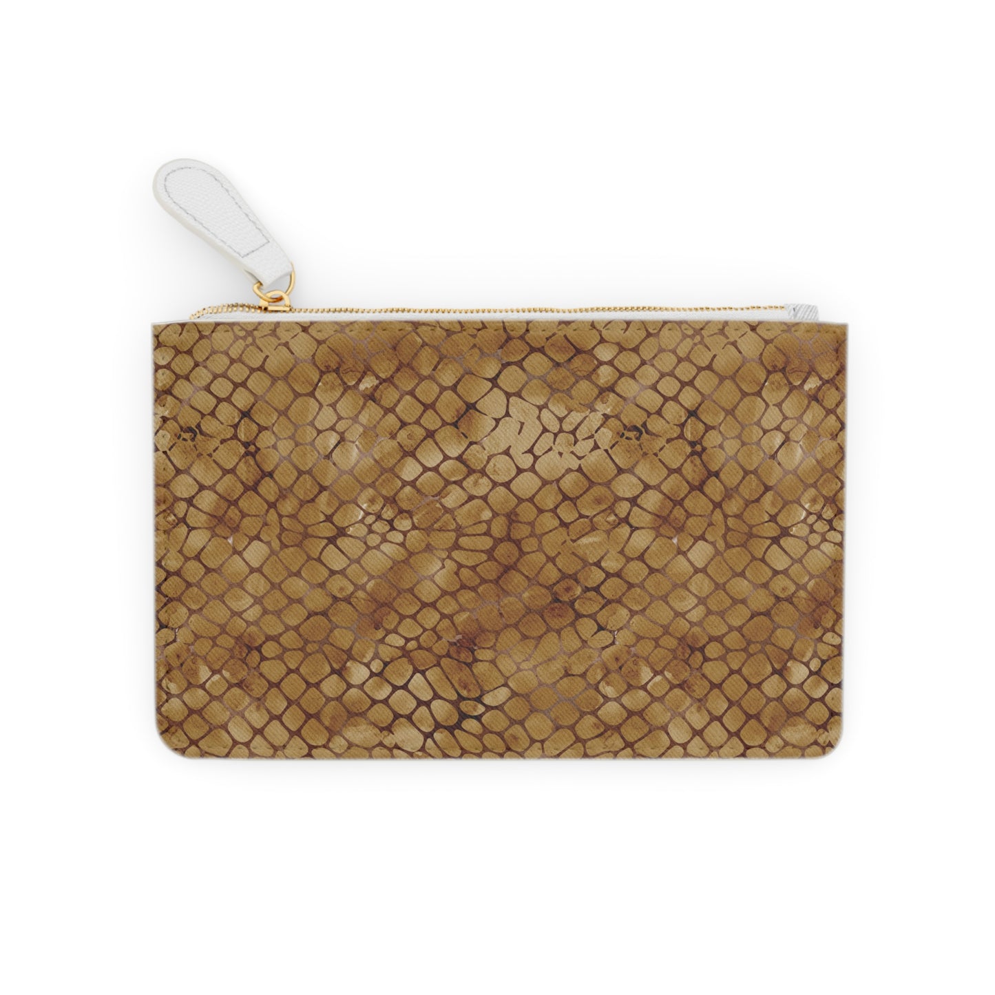 Amber Venom | Amber Brown Faux Snake Mini Clutch Bag | Warm Exotic Luxury for Bold Style
