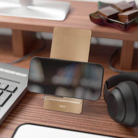 Tawny Reserve | Tan Faux Leather Smartphone Display Stand | Elegant Organization for the Modern Desk