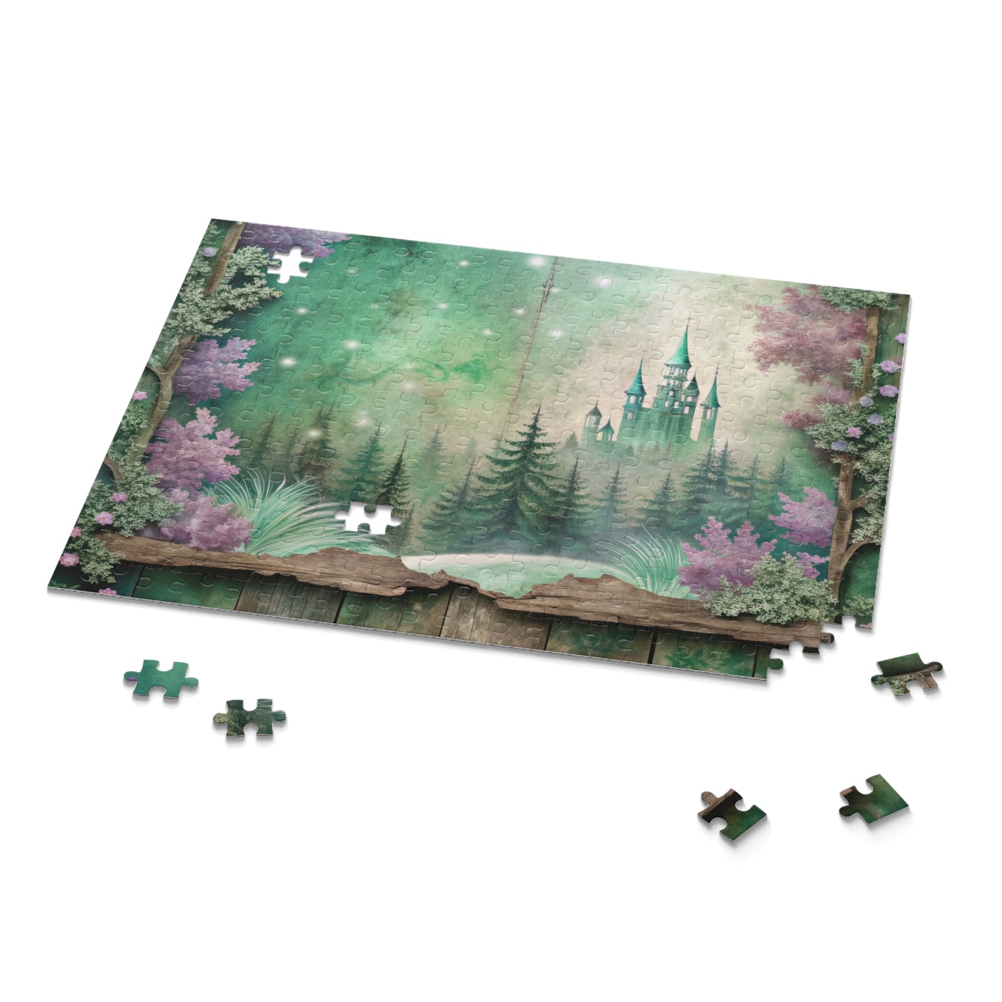 Enchanting Fairy Forest Puzzle – Custom Purple & Green Design for a Magical Family Activity | 3 Sizes for Family Fun & Relaxation