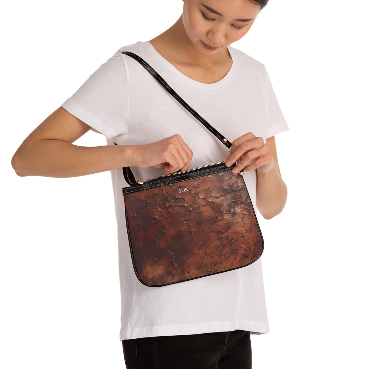Vault Exclusive: Monarch Dynasty | Deep Earth Patina Small Shoulder Bag | Regal Statement for Distinctive Taste