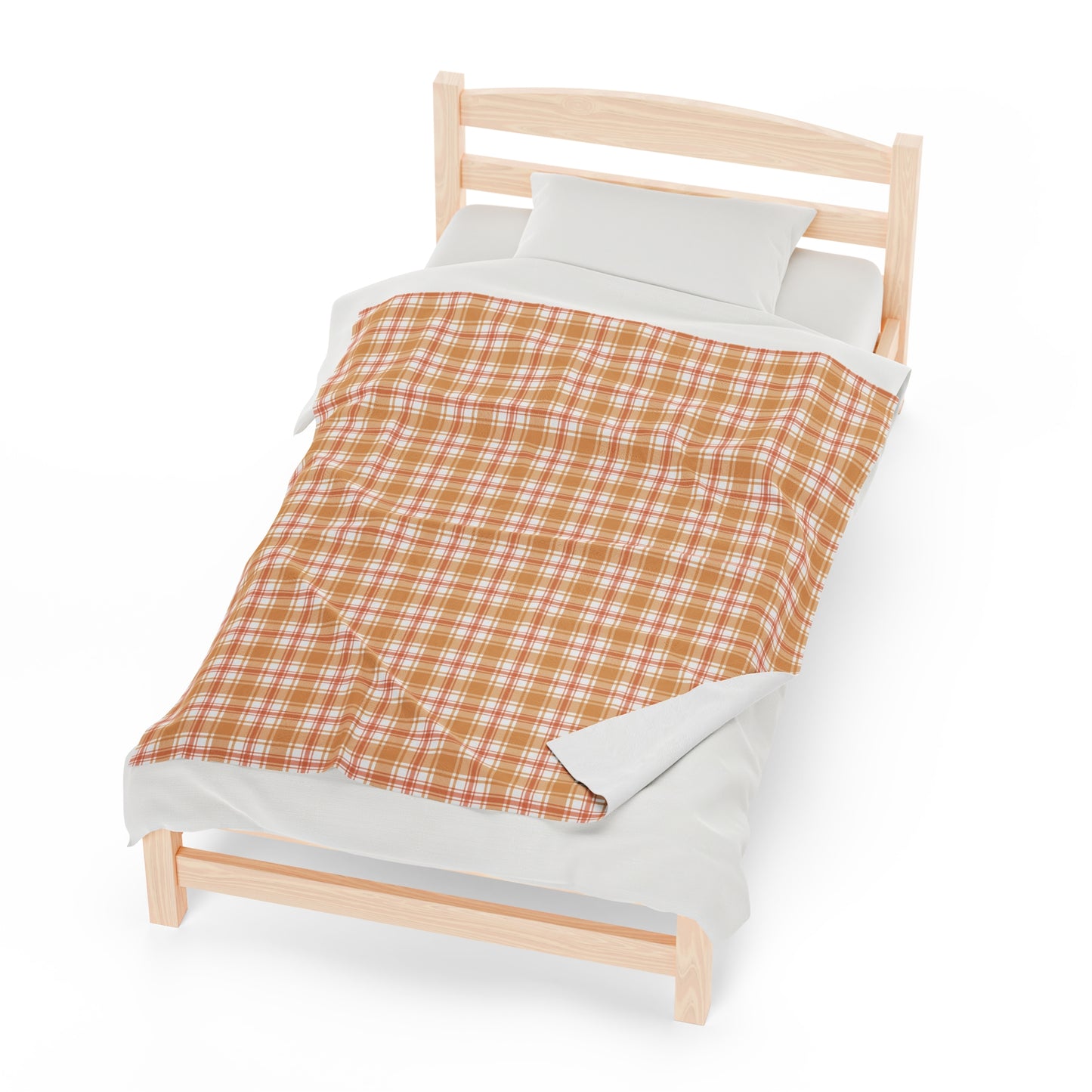 Custom Brown Stripe Plush Velveteen Plaid Blanket – Cozy, Soft, and Perfect for Personalized Gifts | 50x60