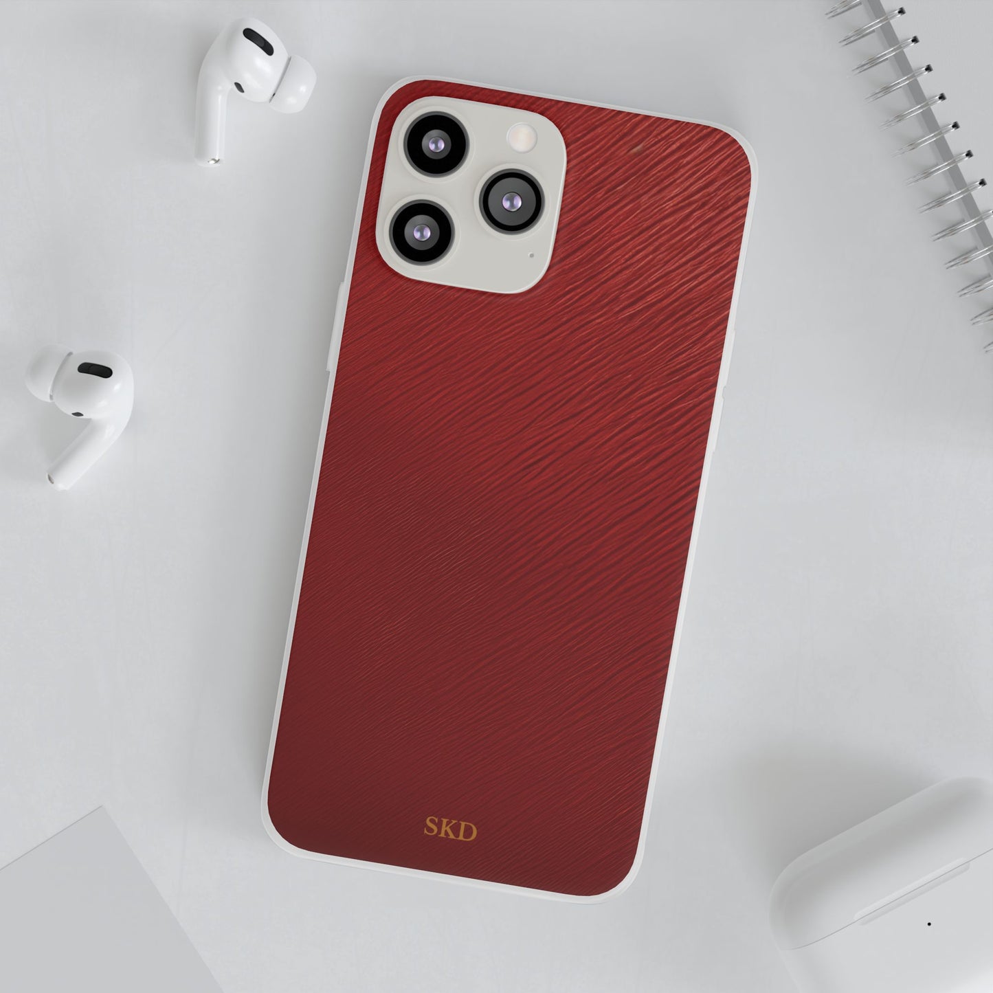Crimson Reverie | Striking Dark Red iPhone Case | Shock-Absorbing TPU Protective Cover, Slim & Wireless Charging Compatible – Unique Tech Gift for All iPhone Sizes