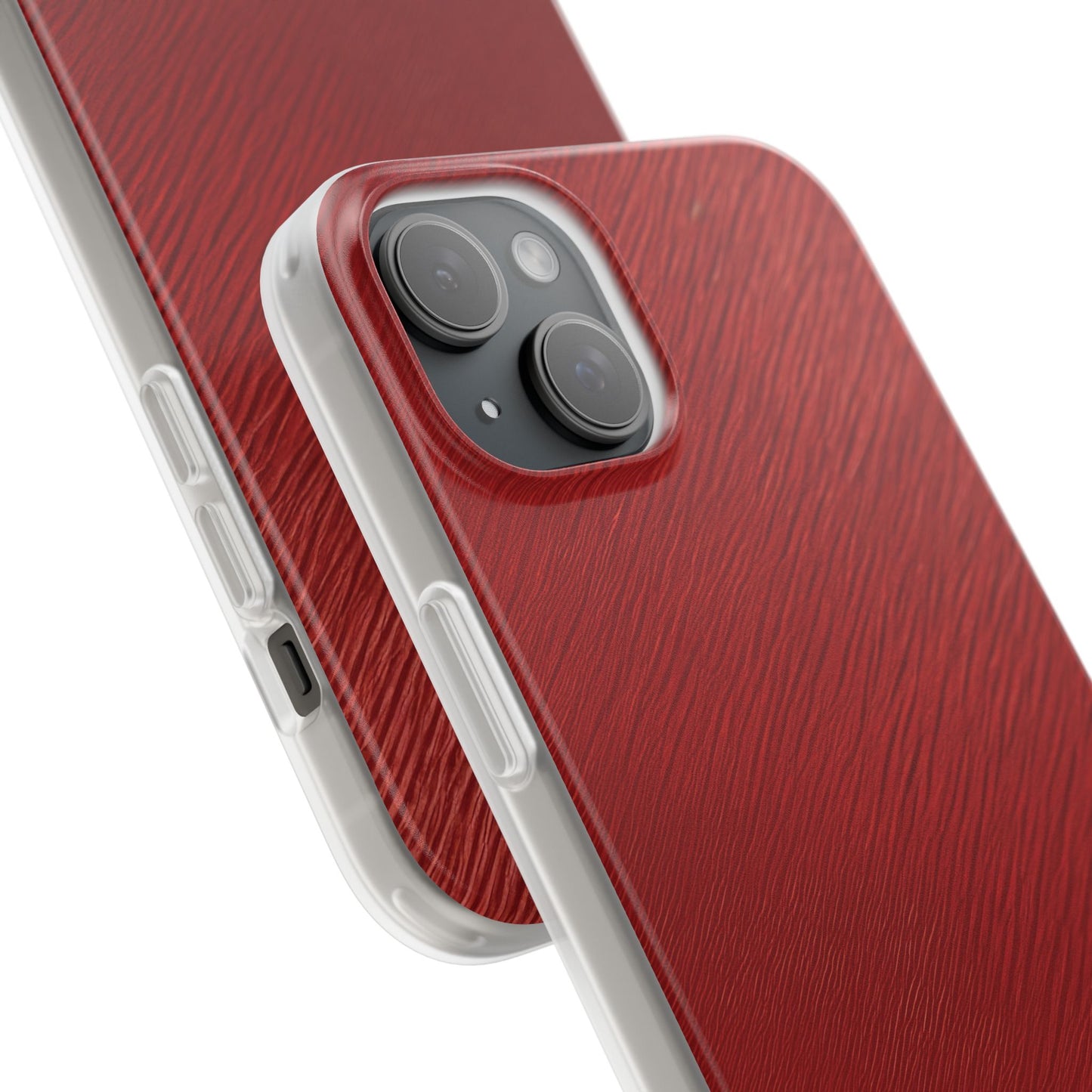 Crimson Reverie | Striking Dark Red iPhone Case | Shock-Absorbing TPU Protective Cover, Slim & Wireless Charging Compatible – Unique Tech Gift for All iPhone Sizes