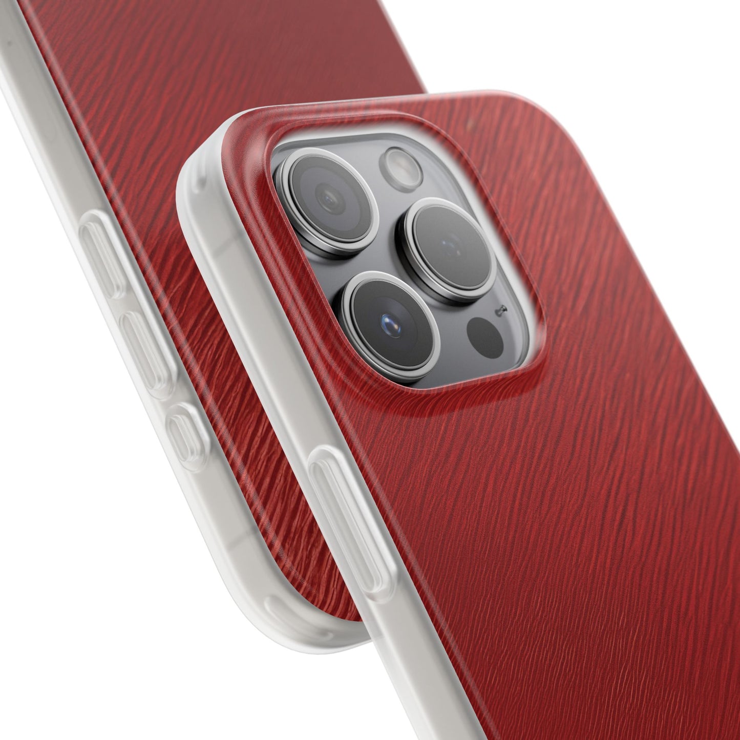 Crimson Reverie | Striking Dark Red iPhone Case | Shock-Absorbing TPU Protective Cover, Slim & Wireless Charging Compatible – Unique Tech Gift for All iPhone Sizes