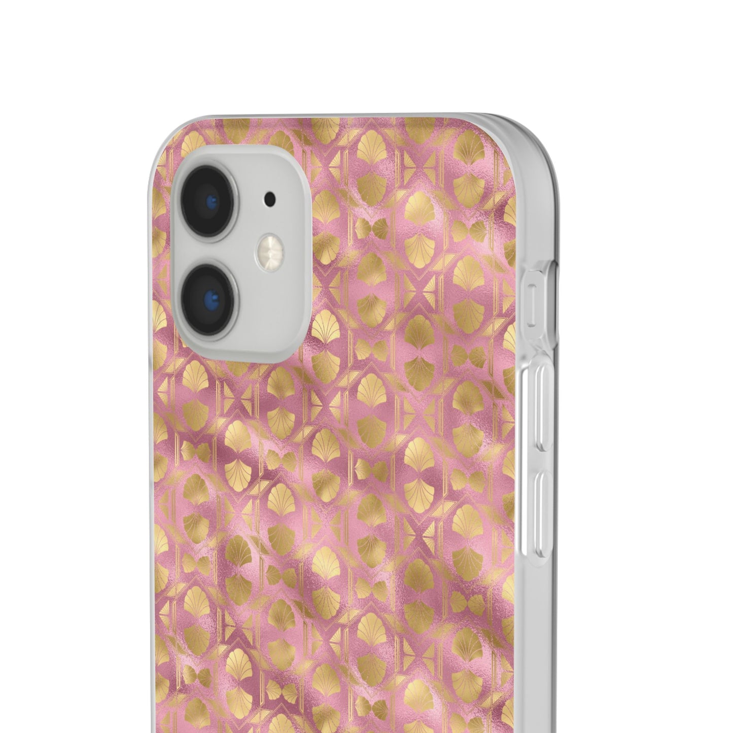 Collector's Vault: Blush Horizon | Soft, Pastel Pink & Gold iPhone Case | Shock-Absorbing TPU Protective Cover, Slim & Wireless Charging Compatible, All iPhone Sizes