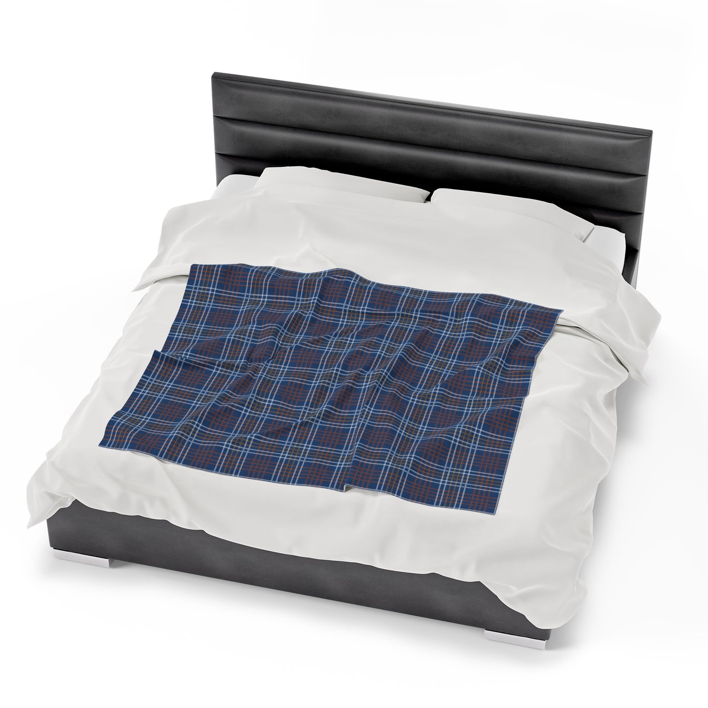 Custom Dark Blue Striped Plush Velveteen Plaid Blanket – Cozy, Soft, and Perfect for Personalized Gifts | 50x60 - Signature Keepsake Designs