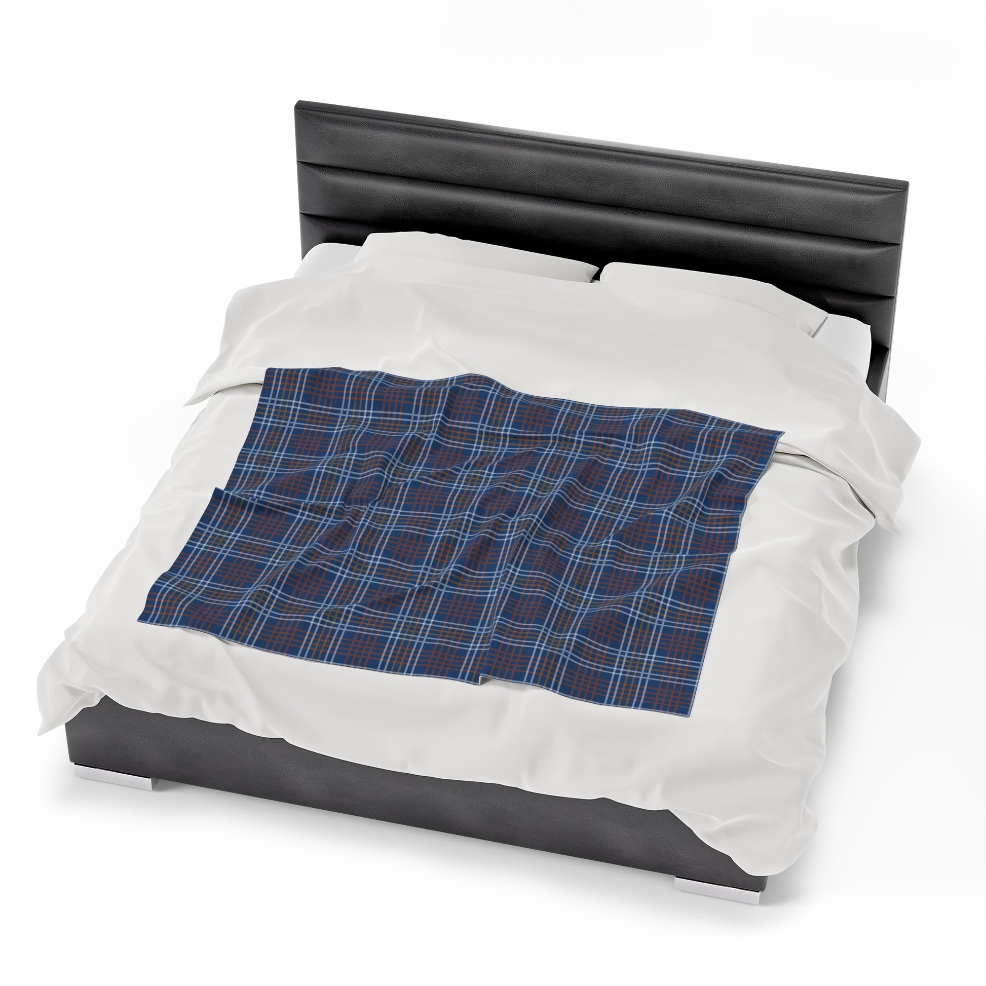 Custom Dark Blue Striped Plush Velveteen Plaid Blanket – Cozy, Soft, and Perfect for Personalized Gifts | 50x60 - Signature Keepsake Designs