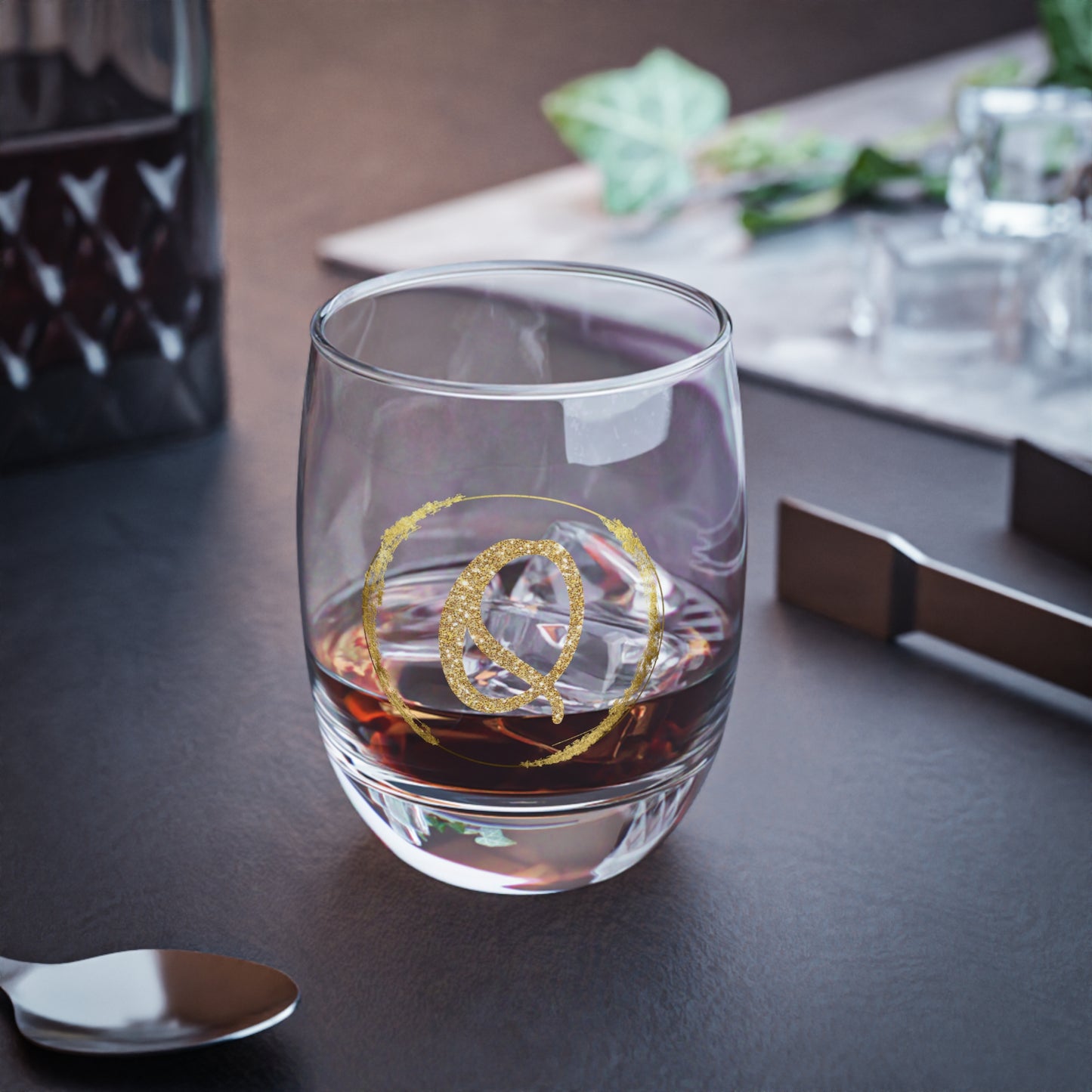 Letter Q | Custom 6oz Whiskey Glass – Perfect Personalized Gift, Bar Essential, or Event Prop