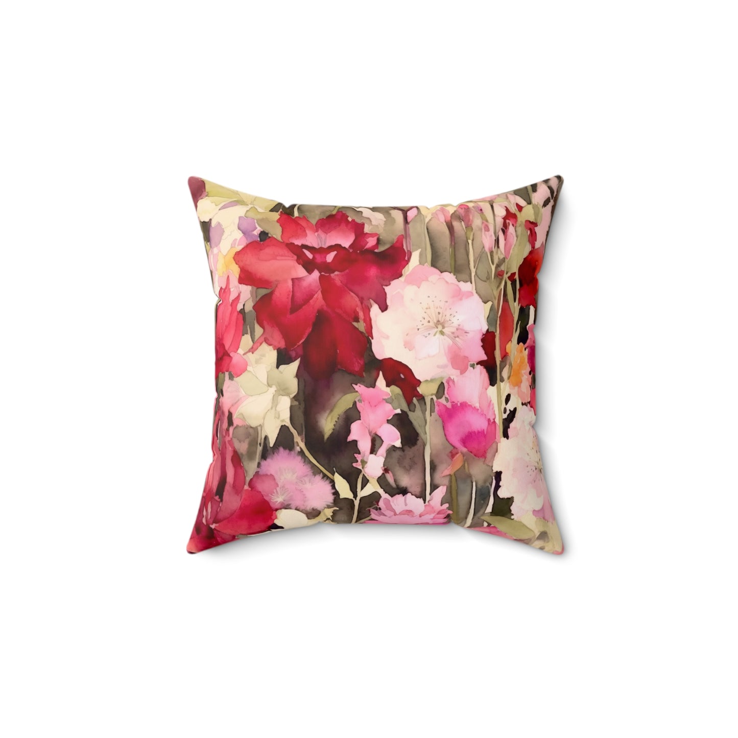 Berry Blooms | Luxurious Floral Tufted Pillow | Elegant Statement Accent for Artistic Interiors