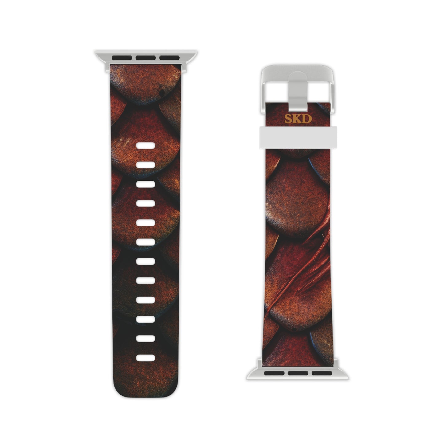 LIMITED EDITION: Enchanting Mystique | Digital Couture Multi-Color Dragon Scale Apple Watch Band (Red Version) | Adjustable Strap, Sweat-Resistant & Compatible with All Series