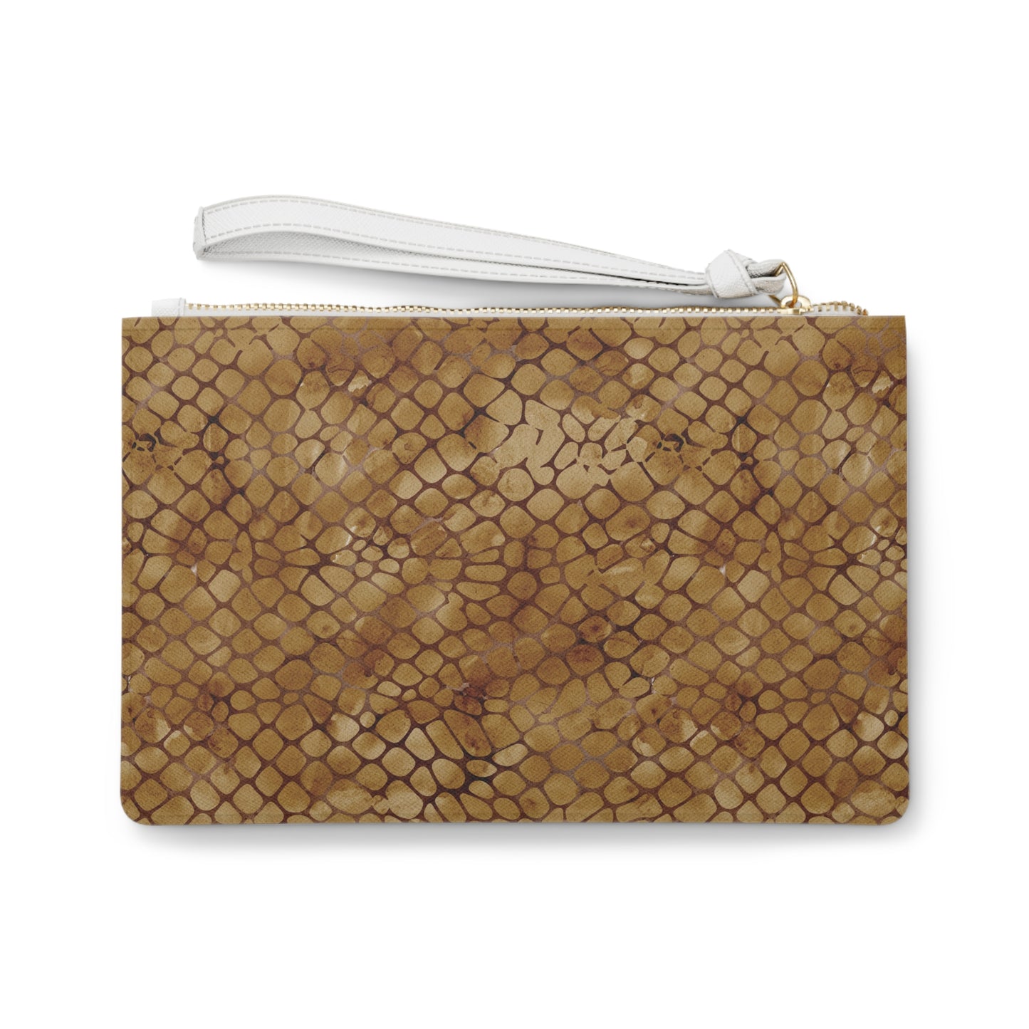 Amber Venom | Amber Brown Faux Snake Clutch Bag | Warm Exotic Luxury for Bold Style