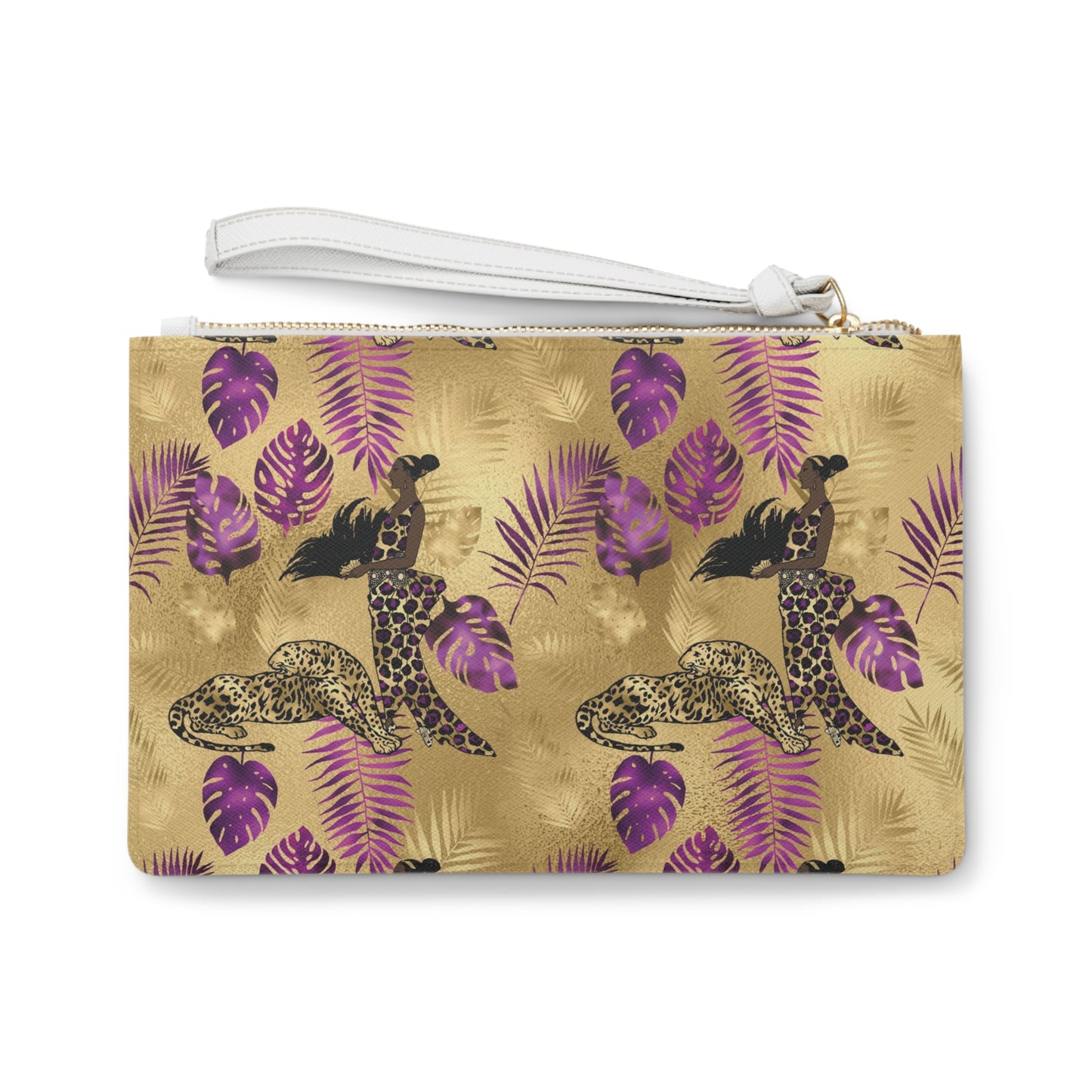 Vault Exclusive: Wild Majesty | Royal Purple and Gold Leopard Clutch Bag | Bold Statement for Confident Fashionistas