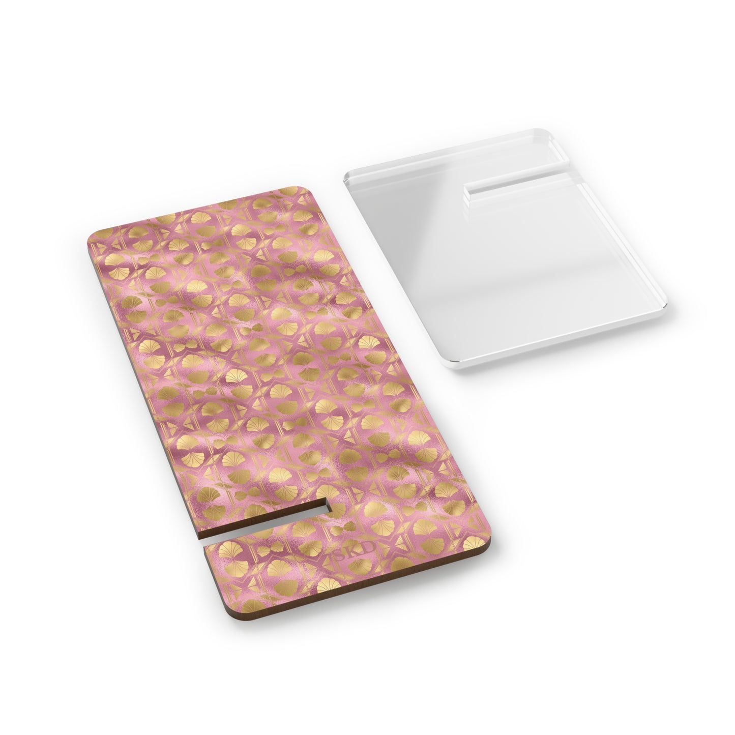 Collector's Vault: Blush Horizon | Soft, Pastel Pink & Gold Smartphone Display Stand | Desk Organizer, Phone Holder, Unique Gift, Home Decor, Office Accessory
